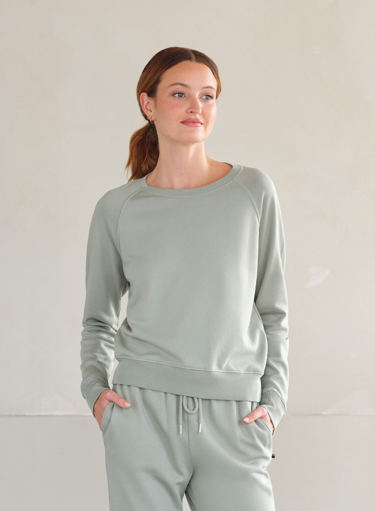 MiniLux Raglan Crew | Sage