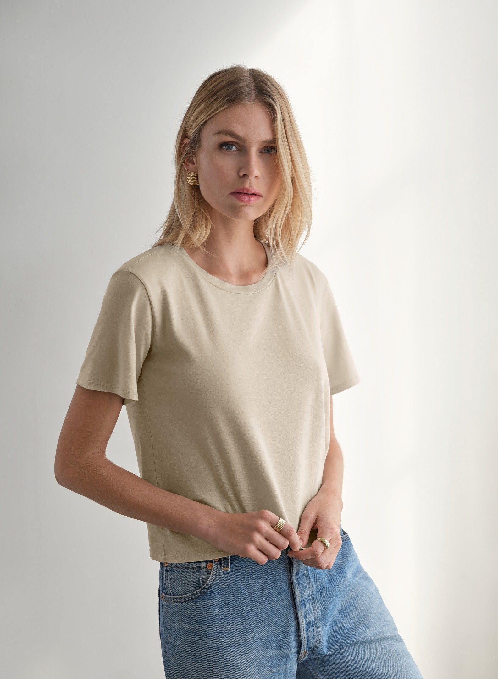 MiniJersey Boxy Tee | Almond