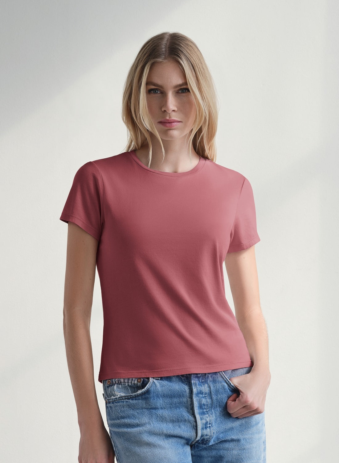 MiniJersey Crew Neck Tee | Garnet