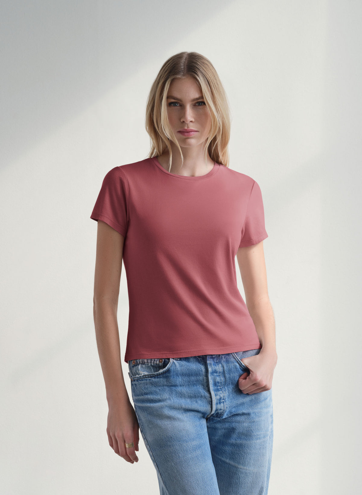 MiniJersey Crew Neck Tee | Garnet