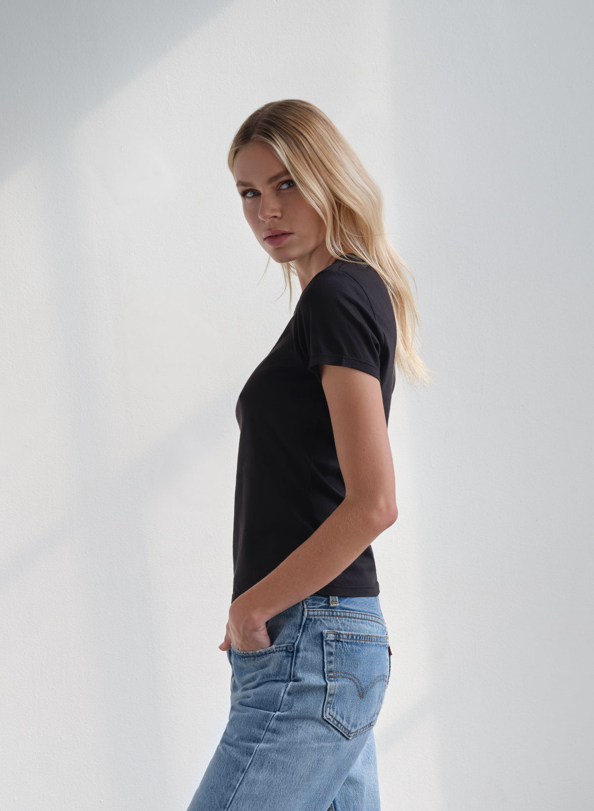 MiniJersey Crew Neck Tee | Black