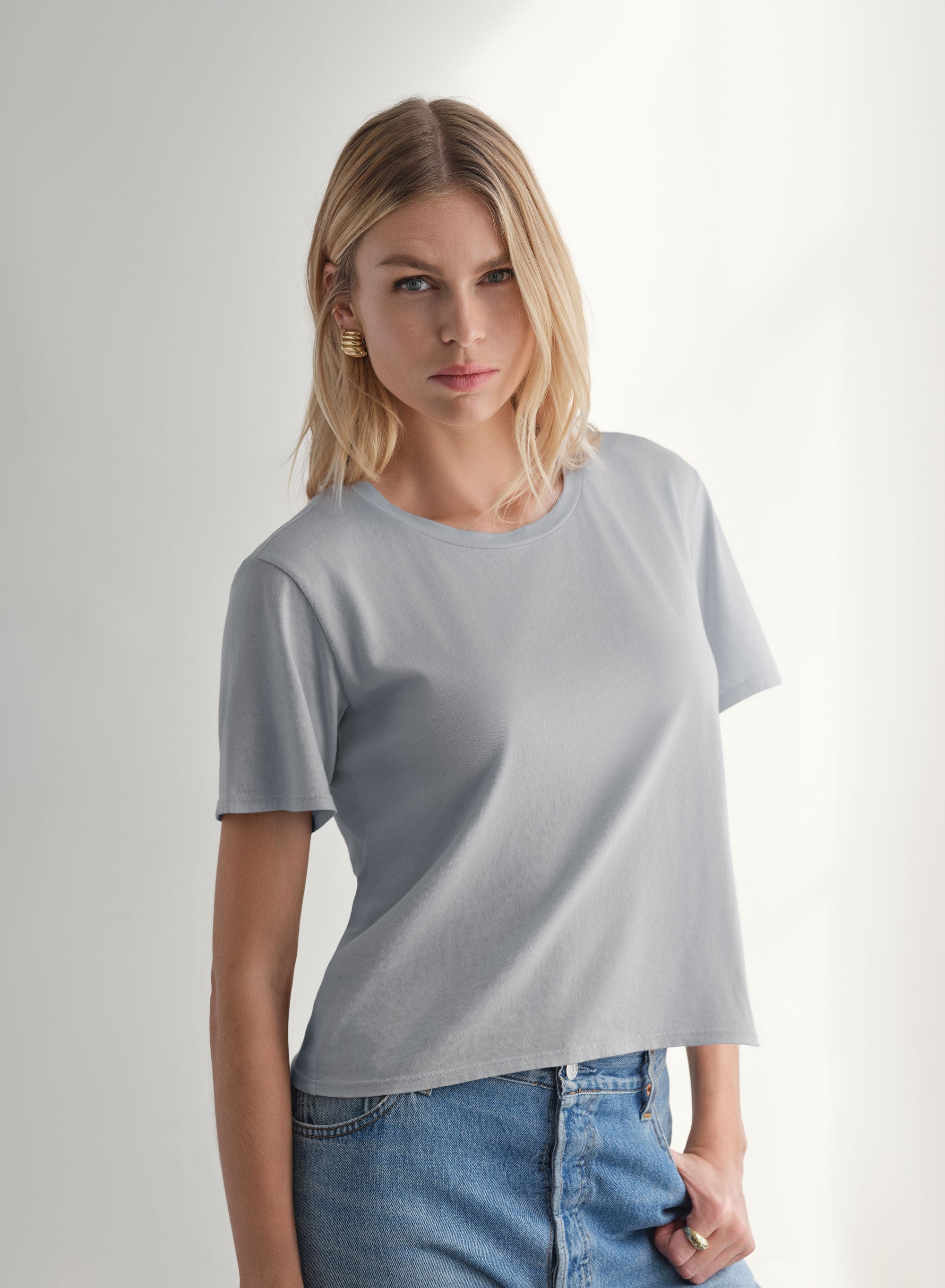 MiniJersey Boxy Tee | Pearl Fog