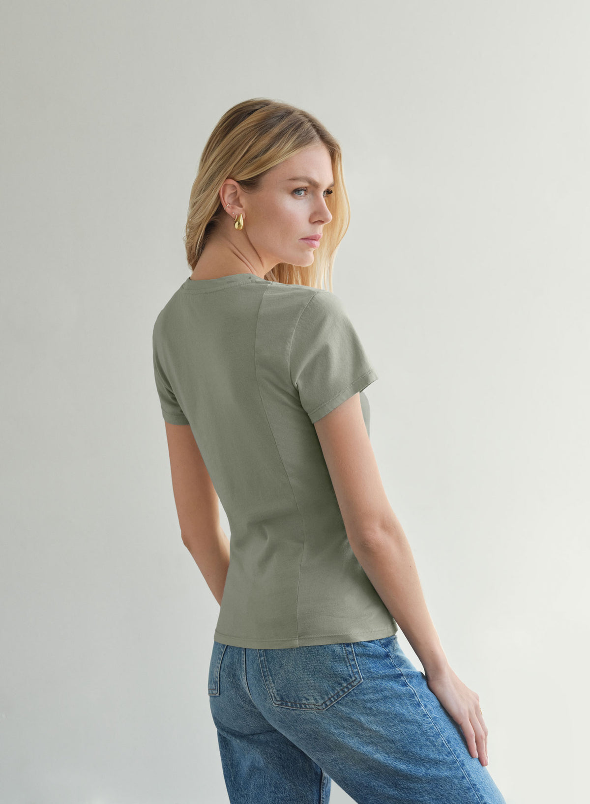 MiniJersey V-Neck Tee | Sage