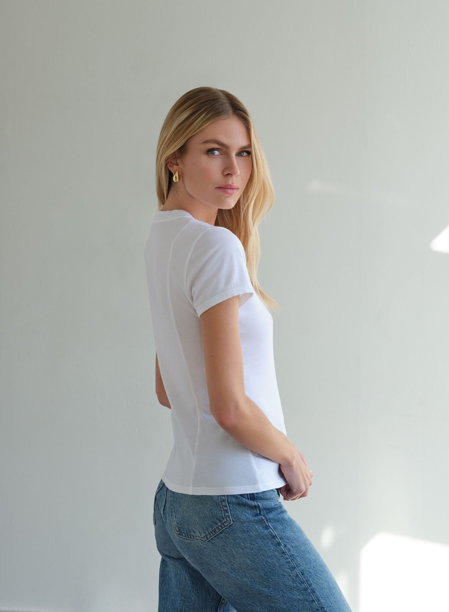 MiniJersey V-Neck Tee | White