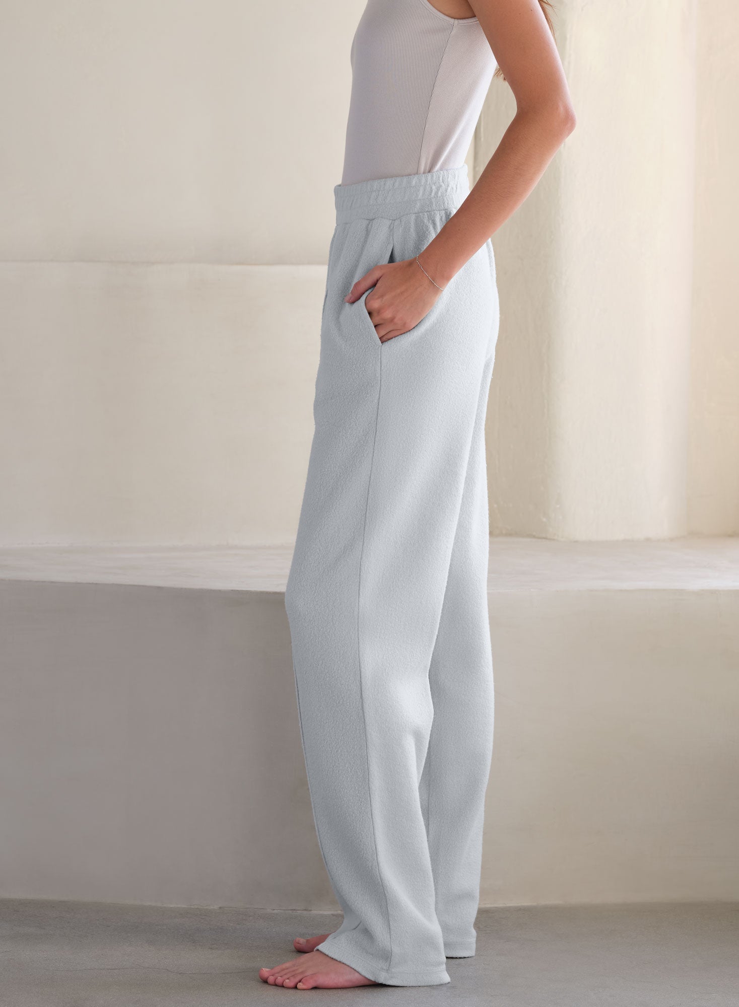 MiniLux Brushed Pintuck Pant | Pearl Fog