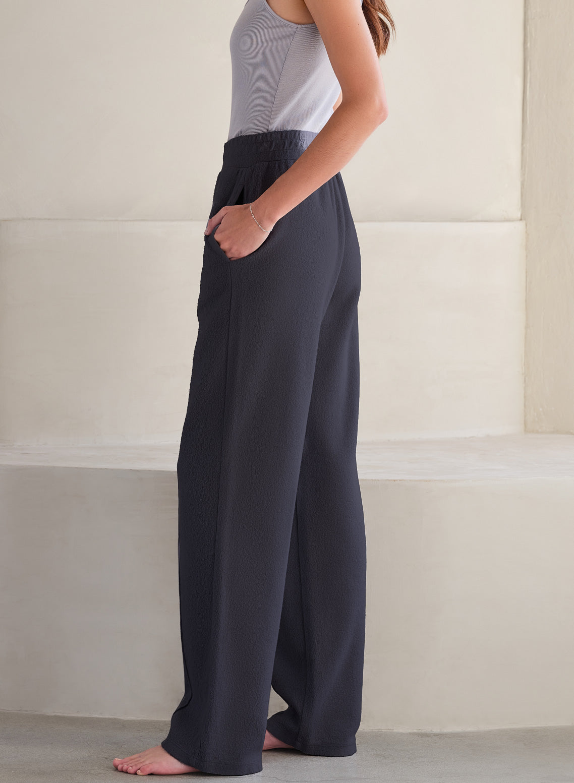 MiniLux Brushed Pintuck Pant | Midnight Air