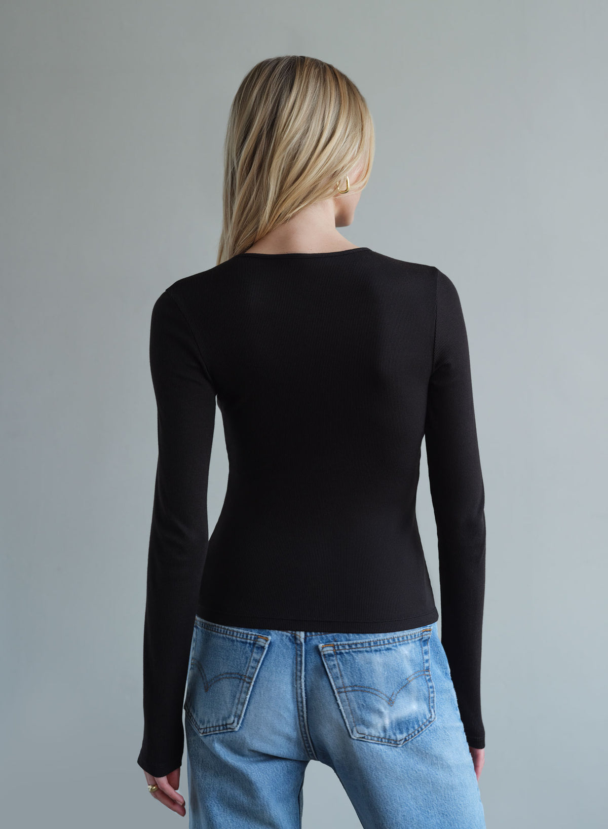 MiniRib Long Sleeve Tee | Black