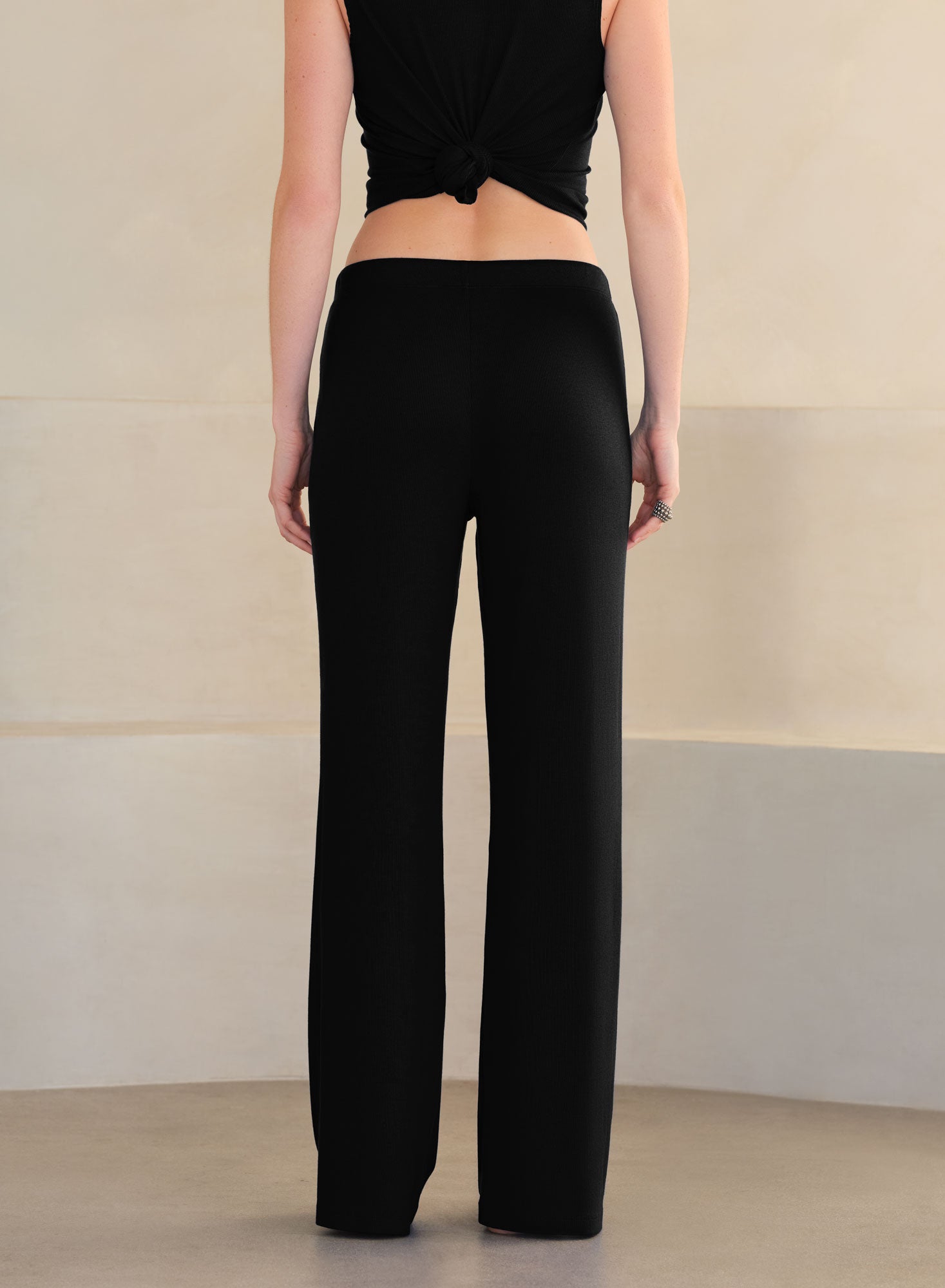 MiniRib Drawstring Pant | Black