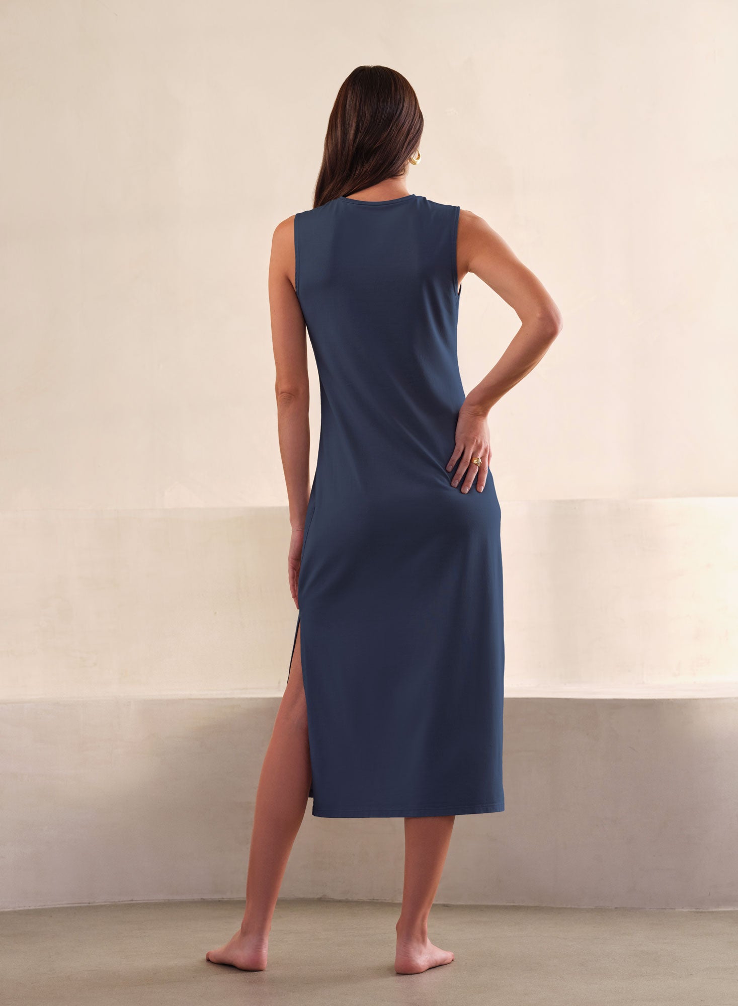 LuxJersey Shell Tank Dress | Lapis Sky