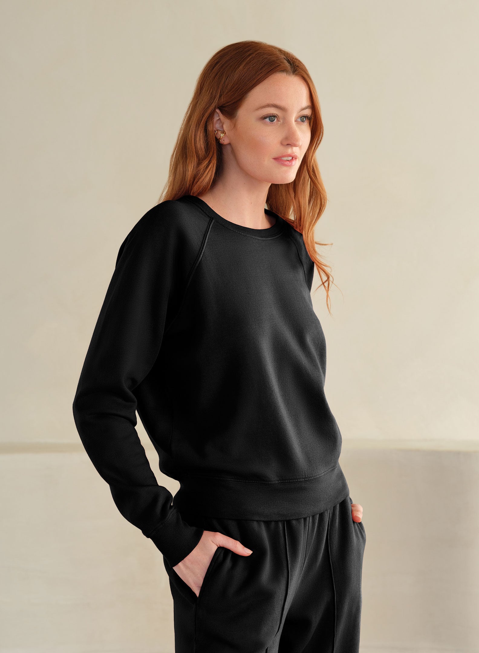 MiniLux Raglan Crew | Black
