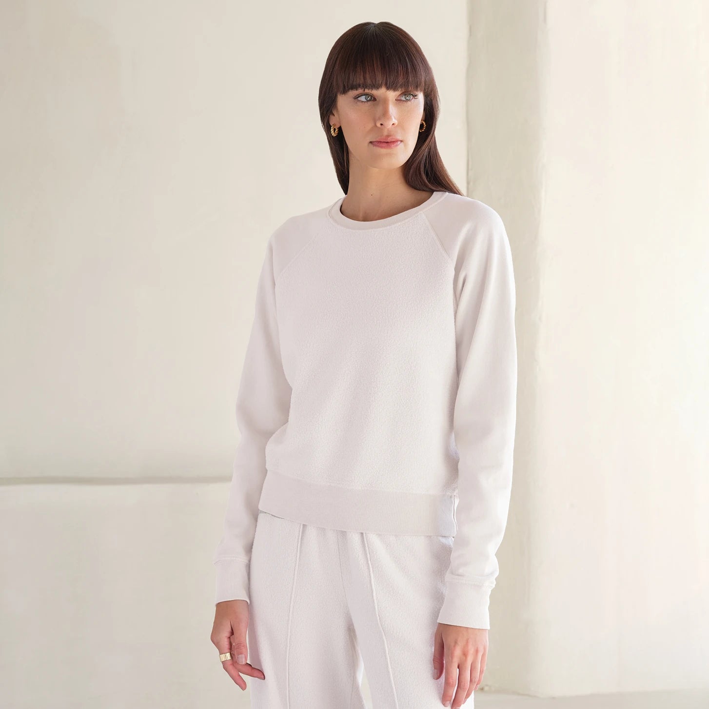 MiniLux Brushed Raglan Crew