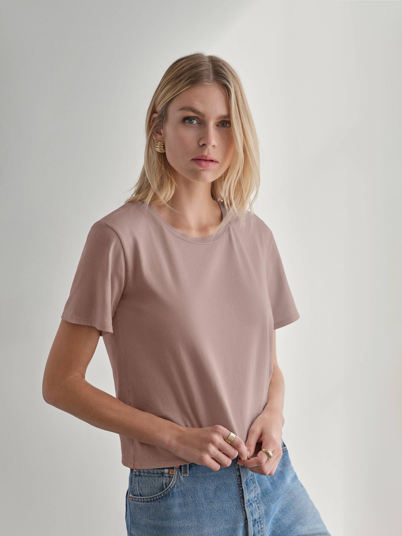 MiniJersey Boxy Tee | Dusty Rose