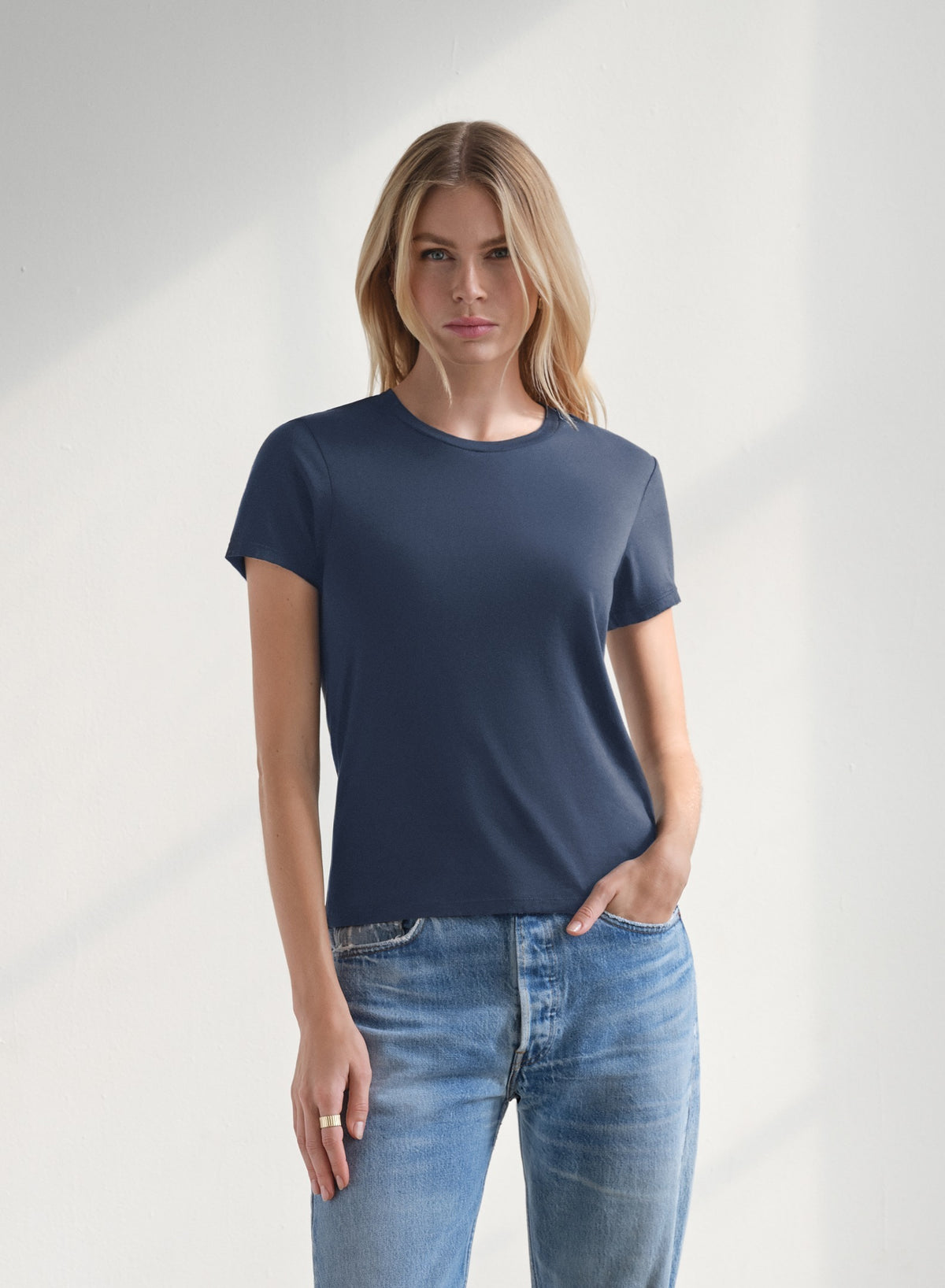 MiniJersey Crew Neck Tee | Lapis Sky