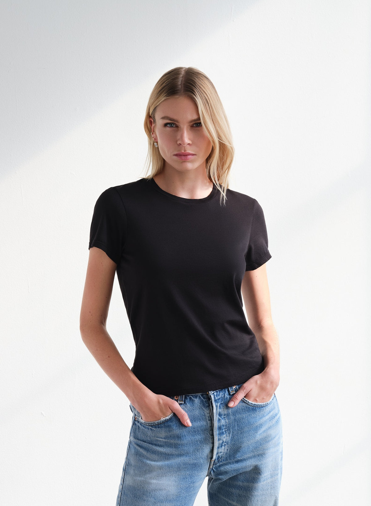 MiniJersey Crew Neck Tee | Black