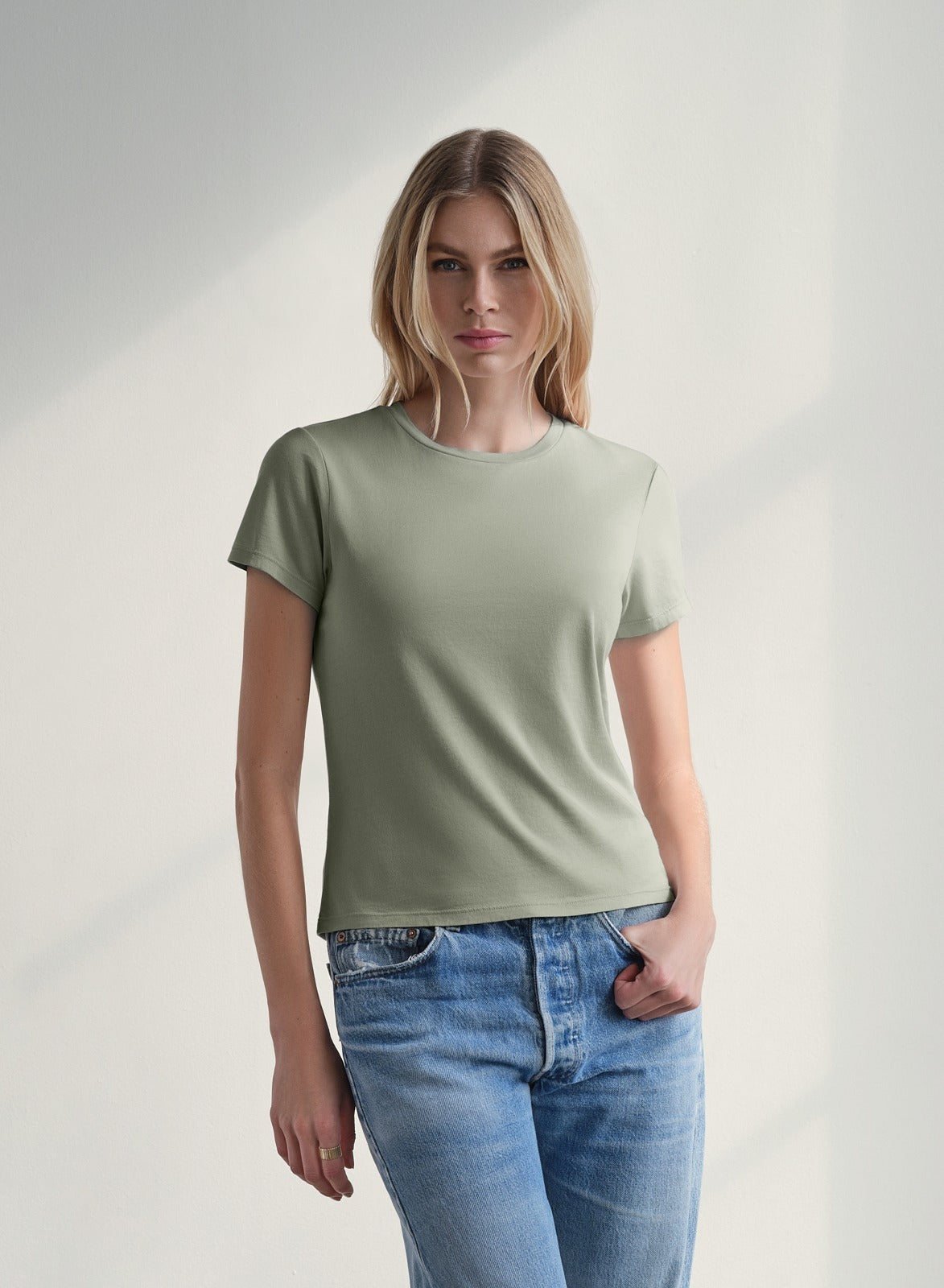 MiniJersey Crew Neck Tee | Sage