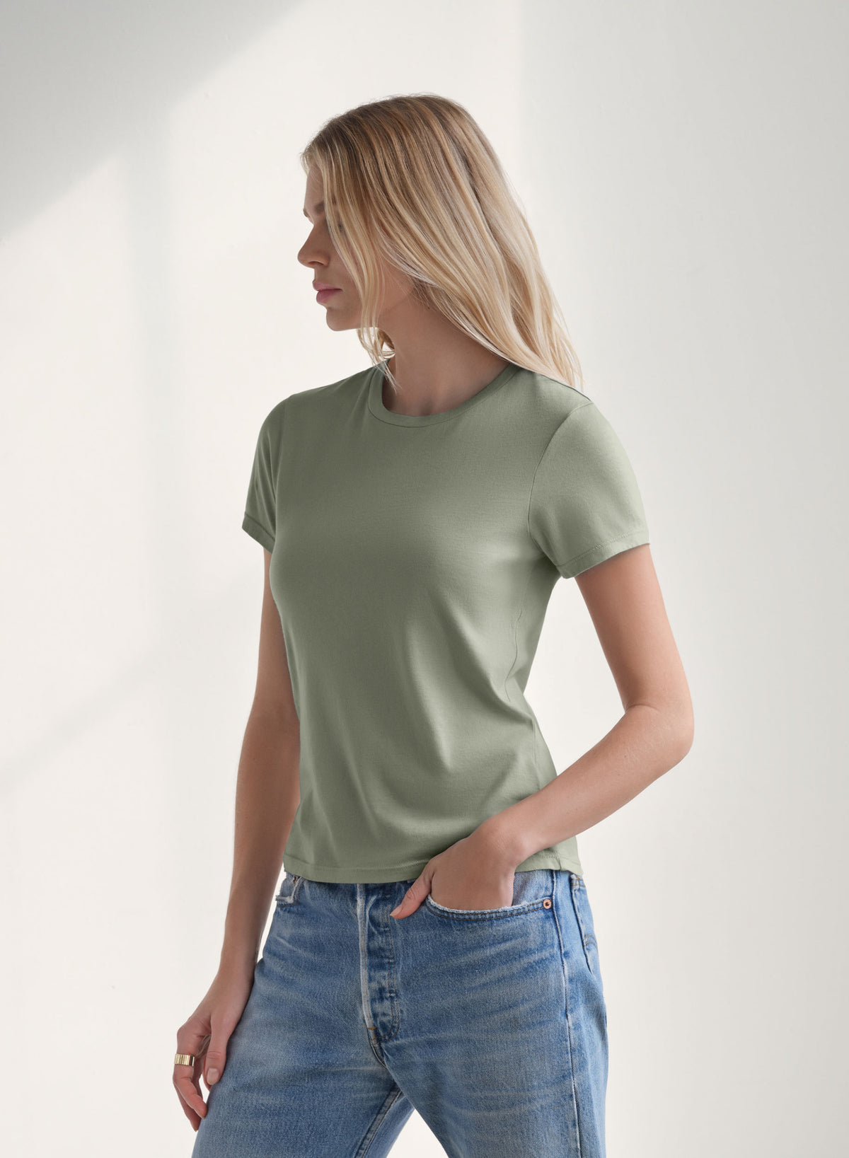 MiniJersey Crew Neck Tee | Sage