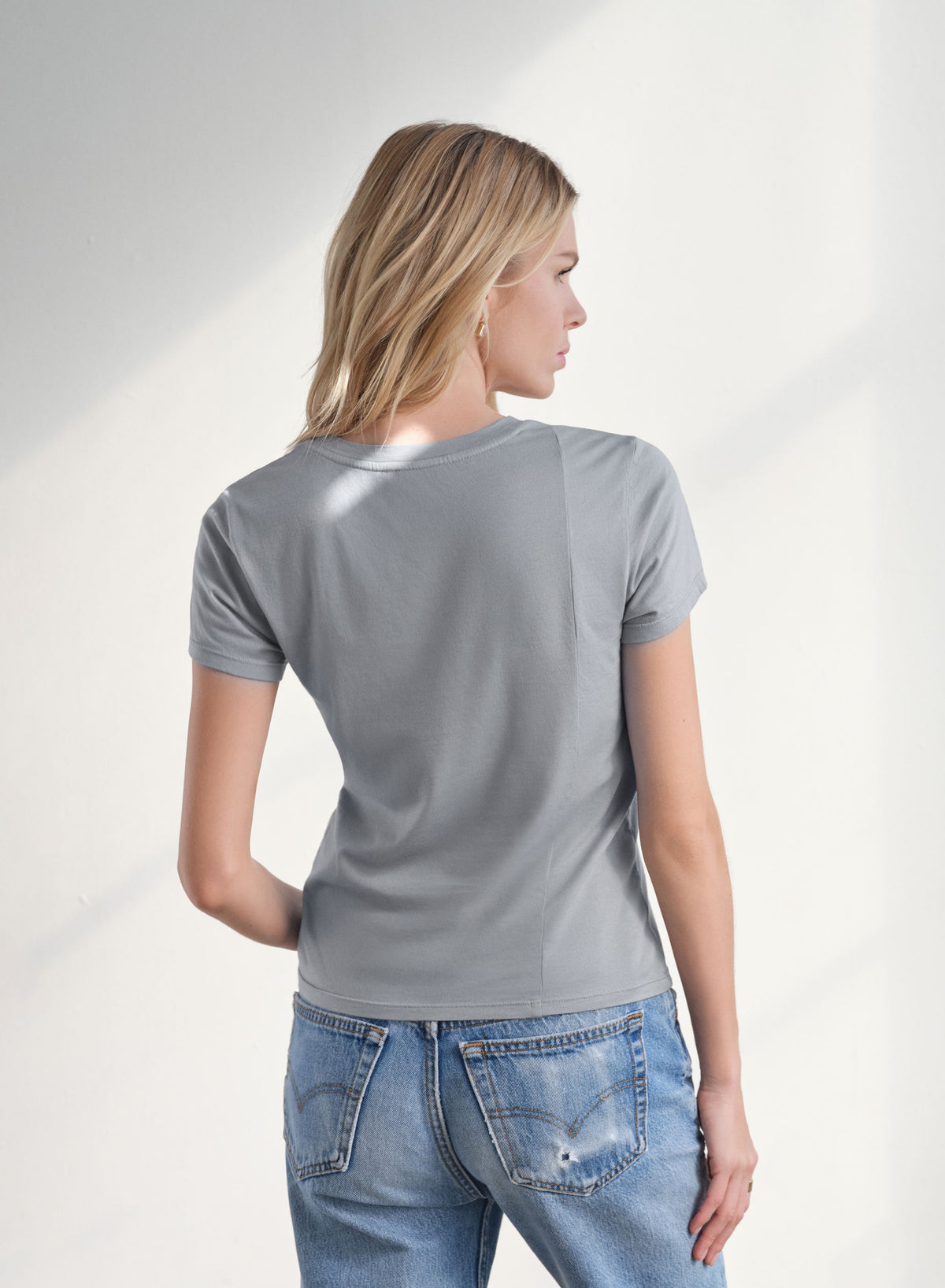MiniJersey Crew Neck Tee | Pearl Fog