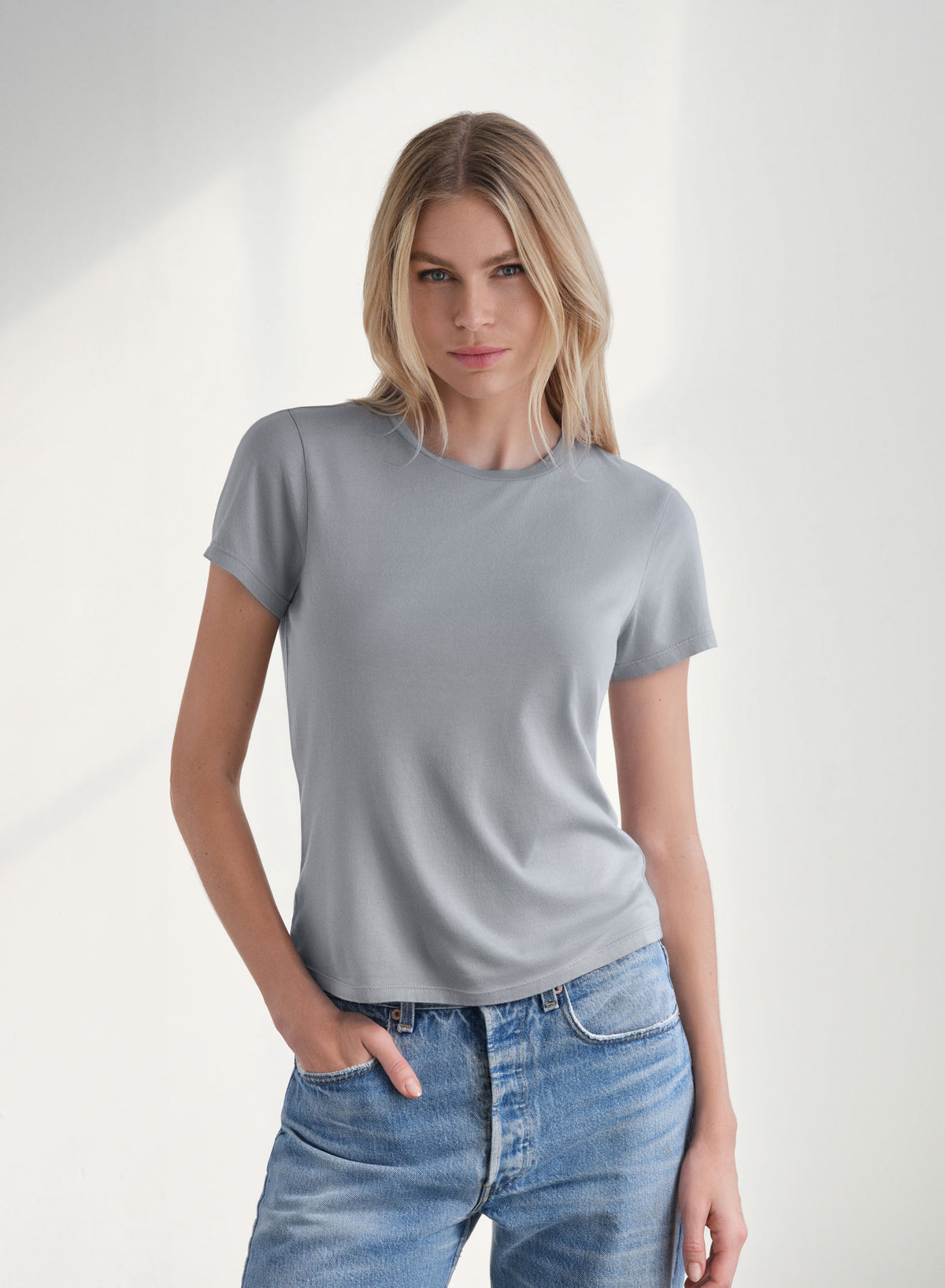 MiniJersey Crew Neck Tee | Pearl Fog