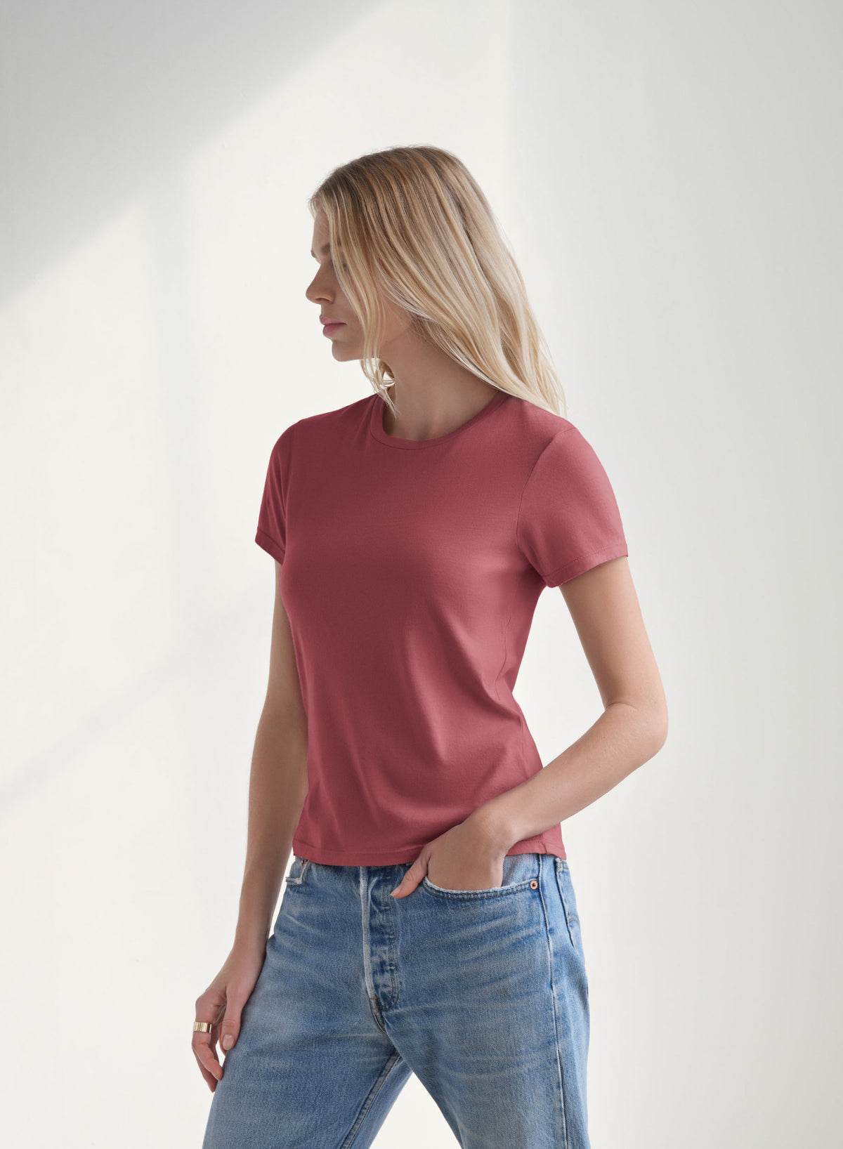 MiniJersey Crew Neck Tee | Garnet