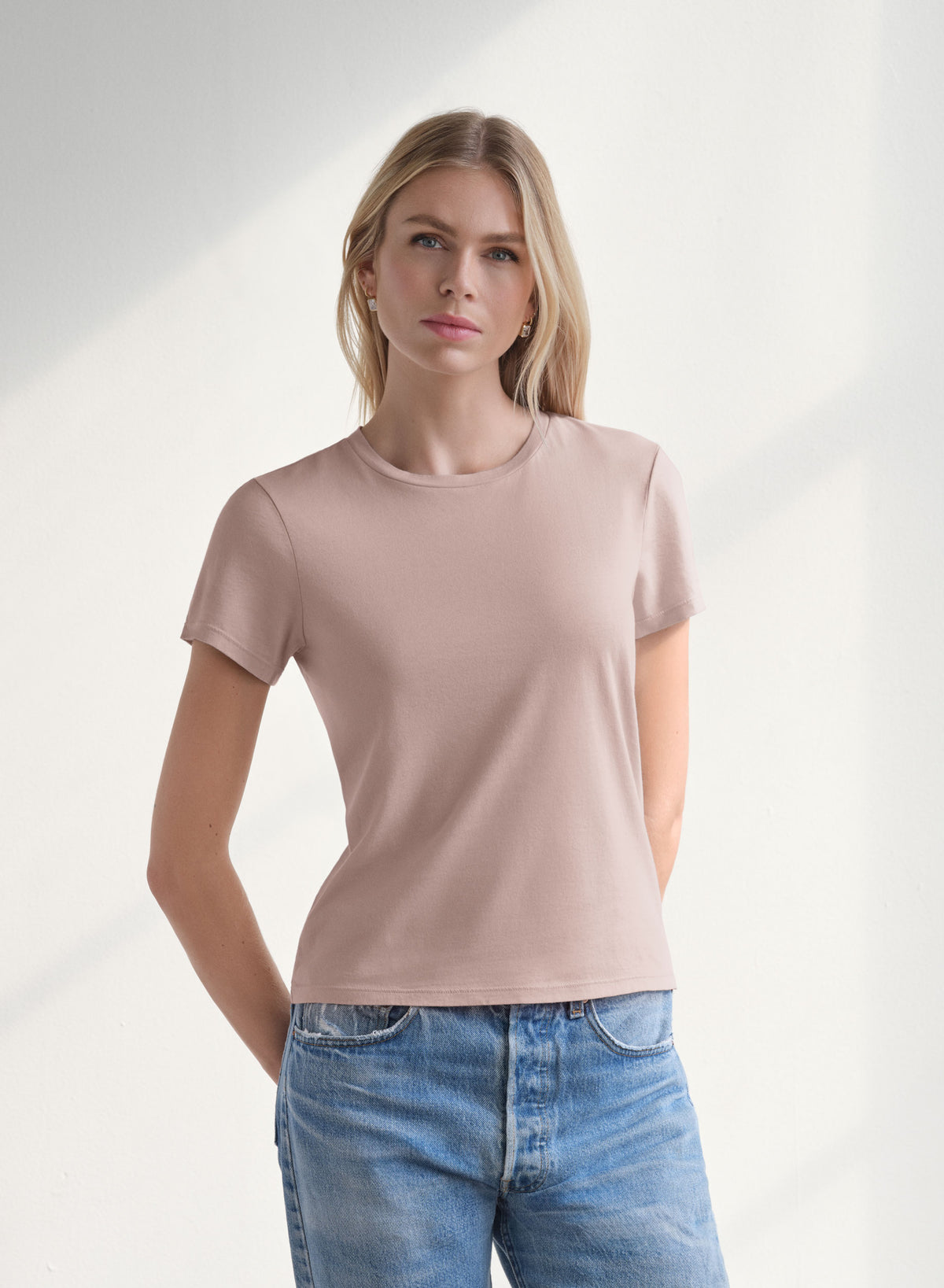 MiniJersey Crew Neck Tee | Dusty Rose