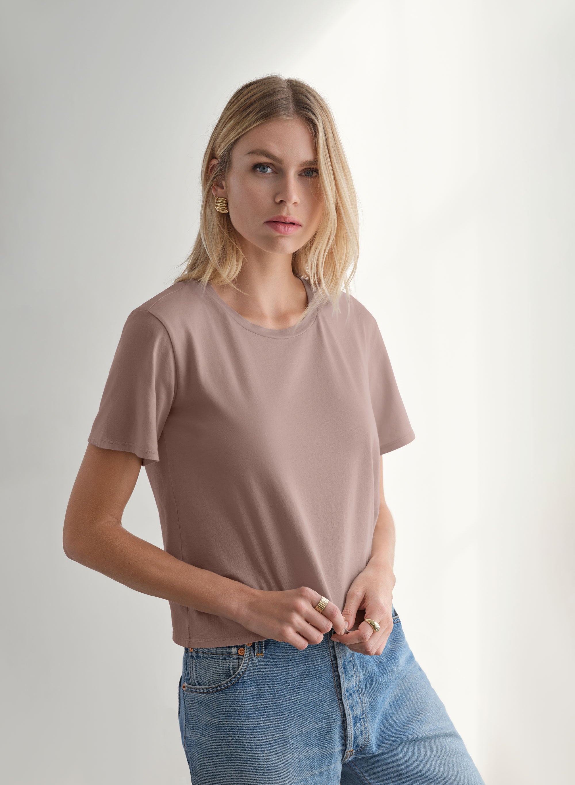 MiniJersey Boxy Tee | Dusty Rose