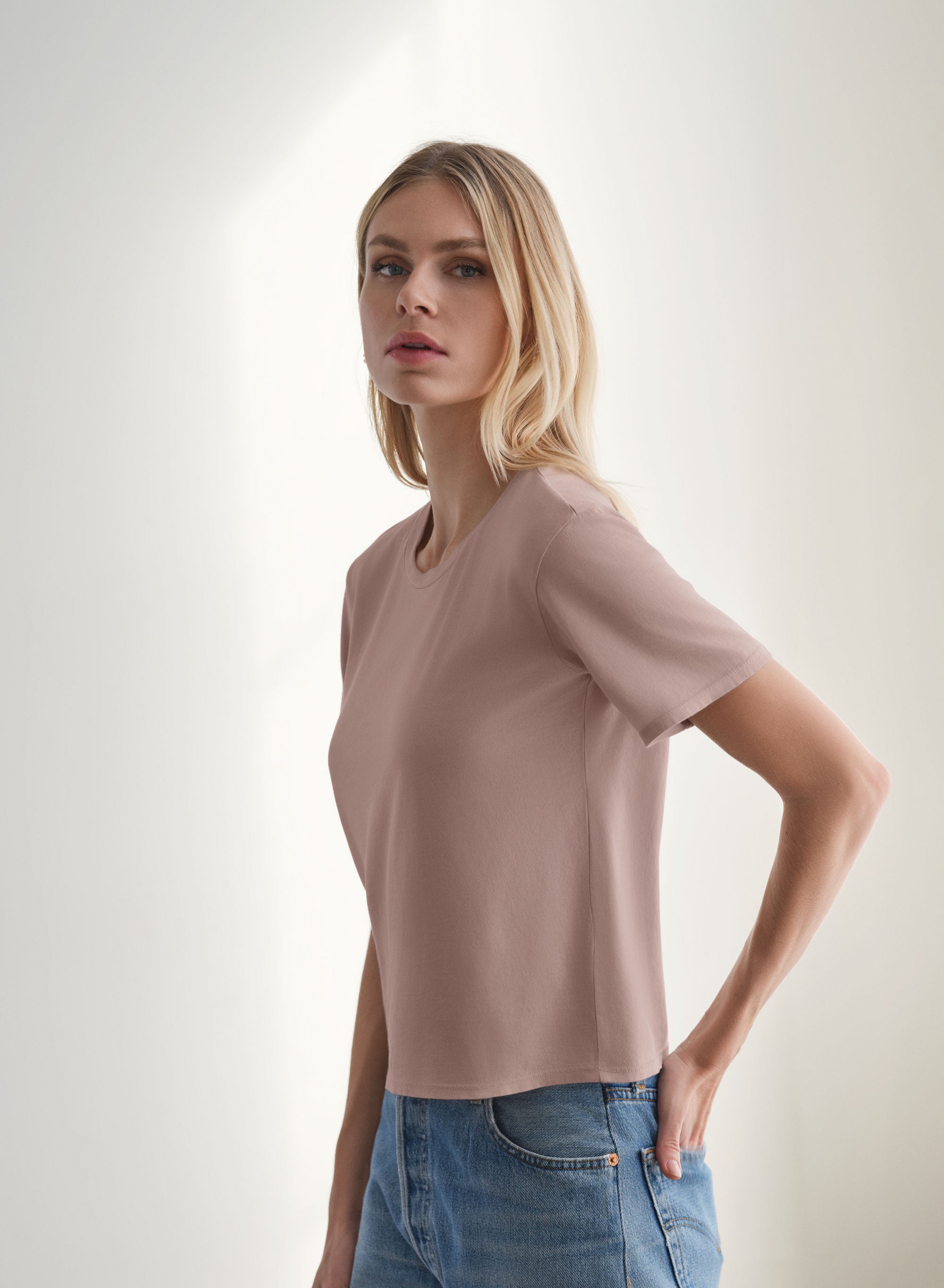 MiniJersey Boxy Tee | Dusty Rose