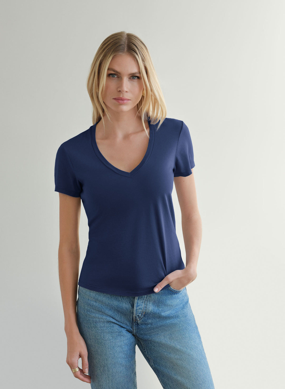 MiniJersey V-Neck Tee | Magellan Blue