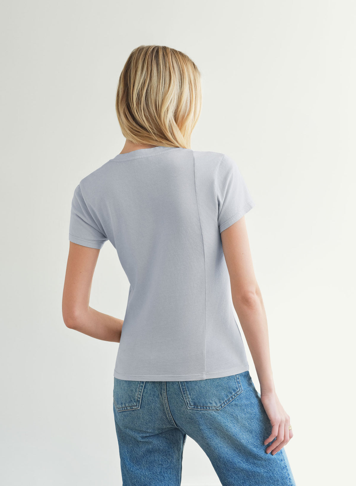 MiniJersey V-Neck Tee | Pearl Fog