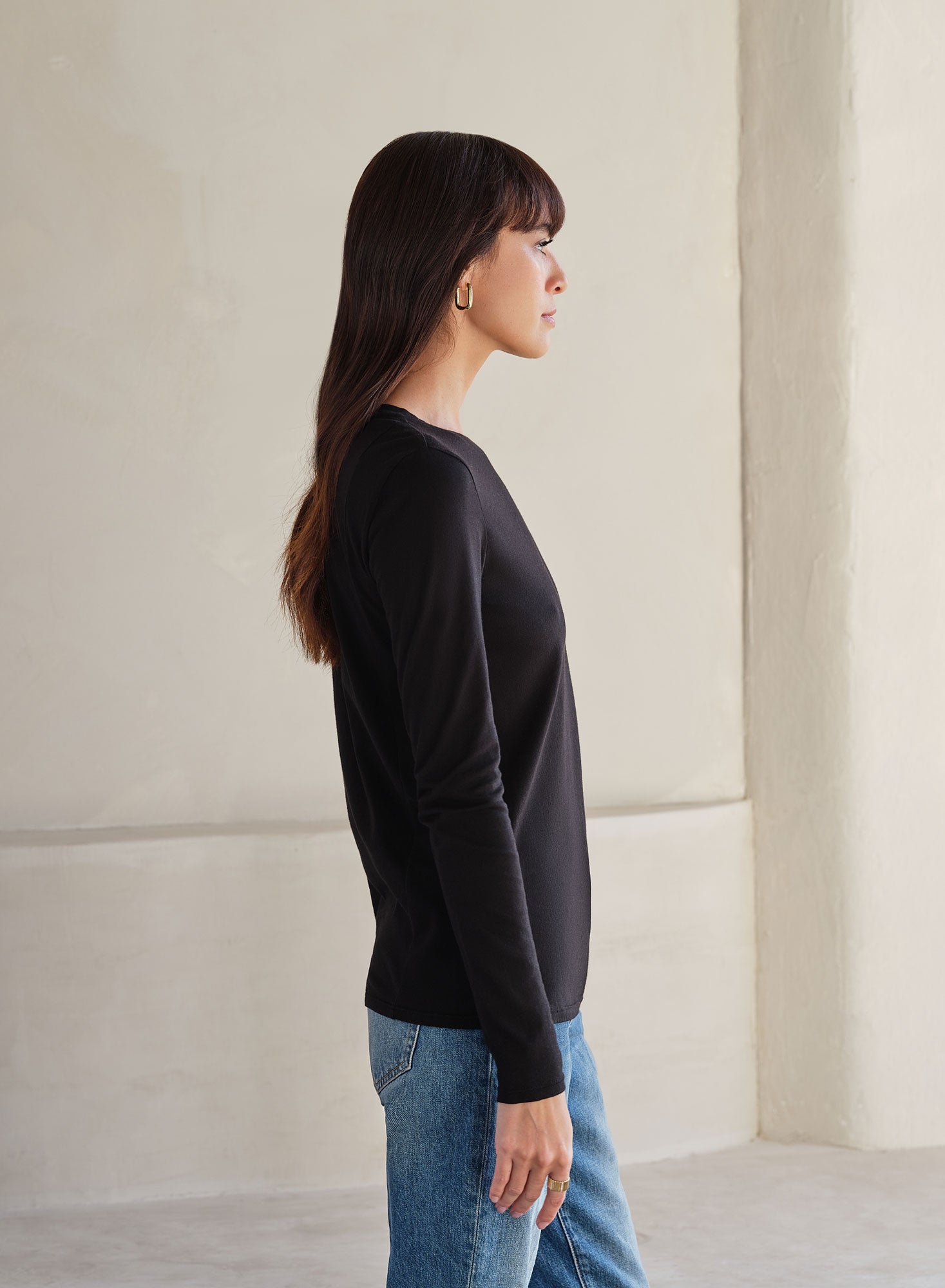 MiniJersey Long Sleeve Tee | Black