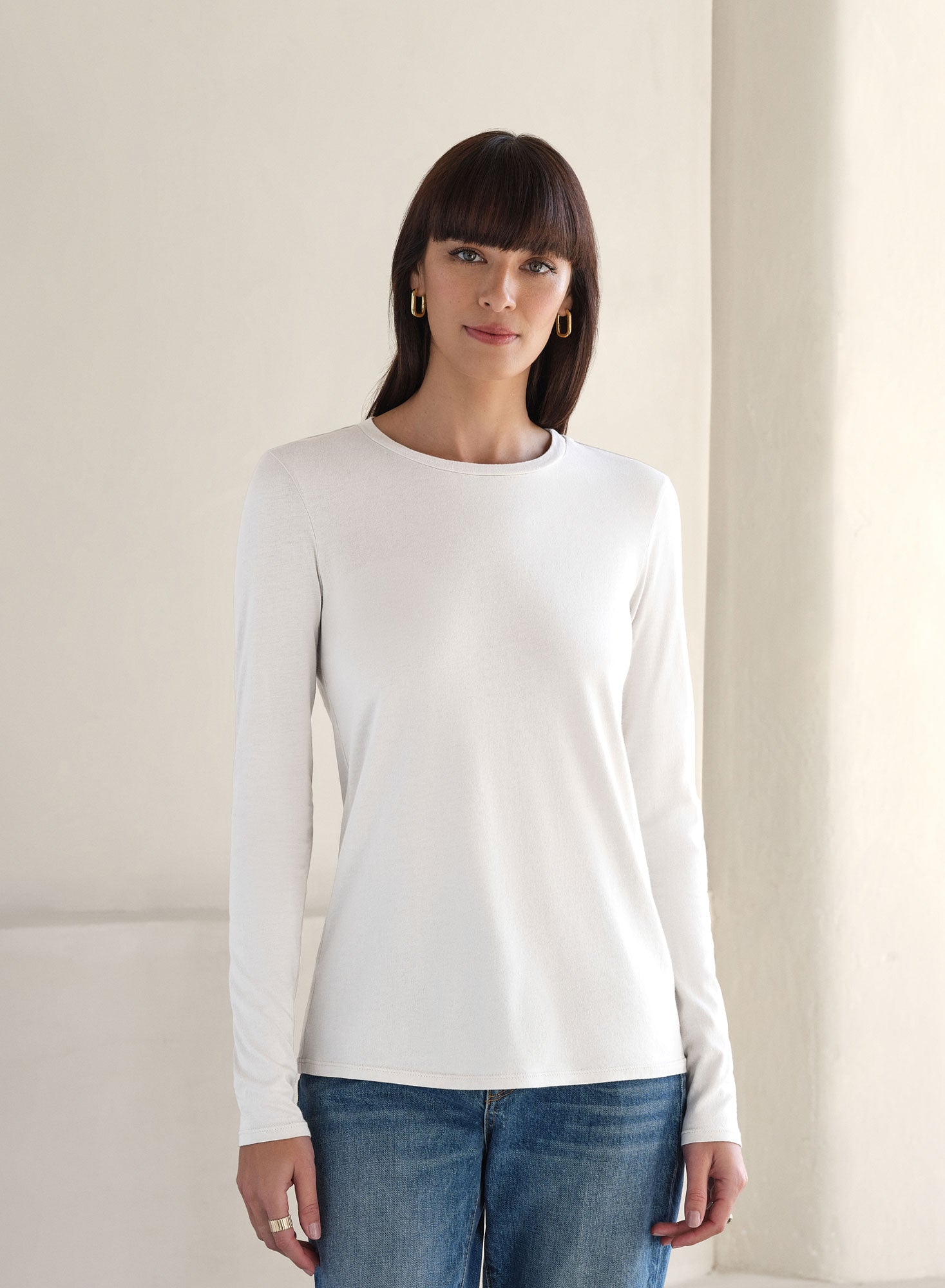 MiniJersey Long Sleeve Tee | White