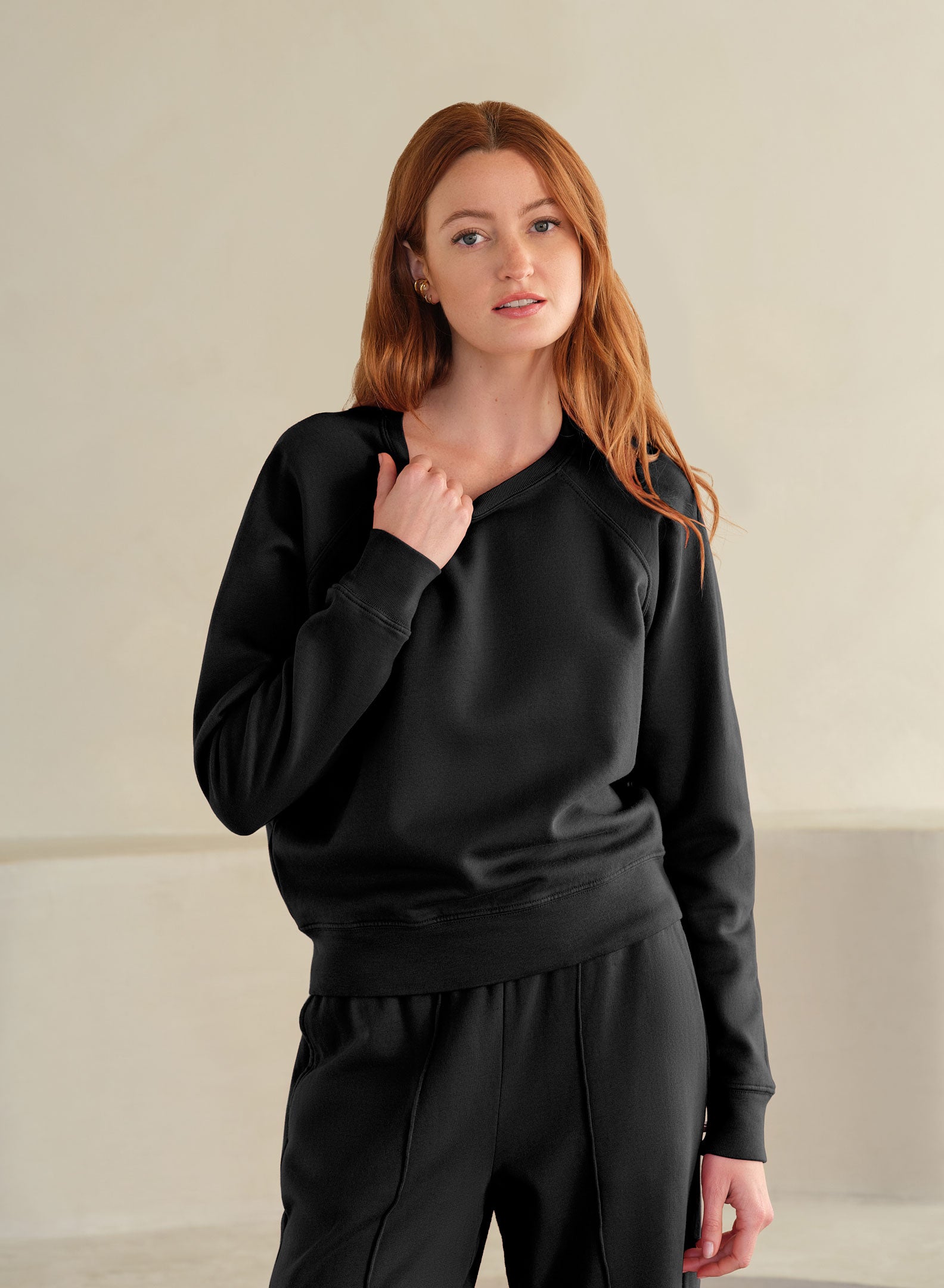 MiniLux Raglan Crew | Black