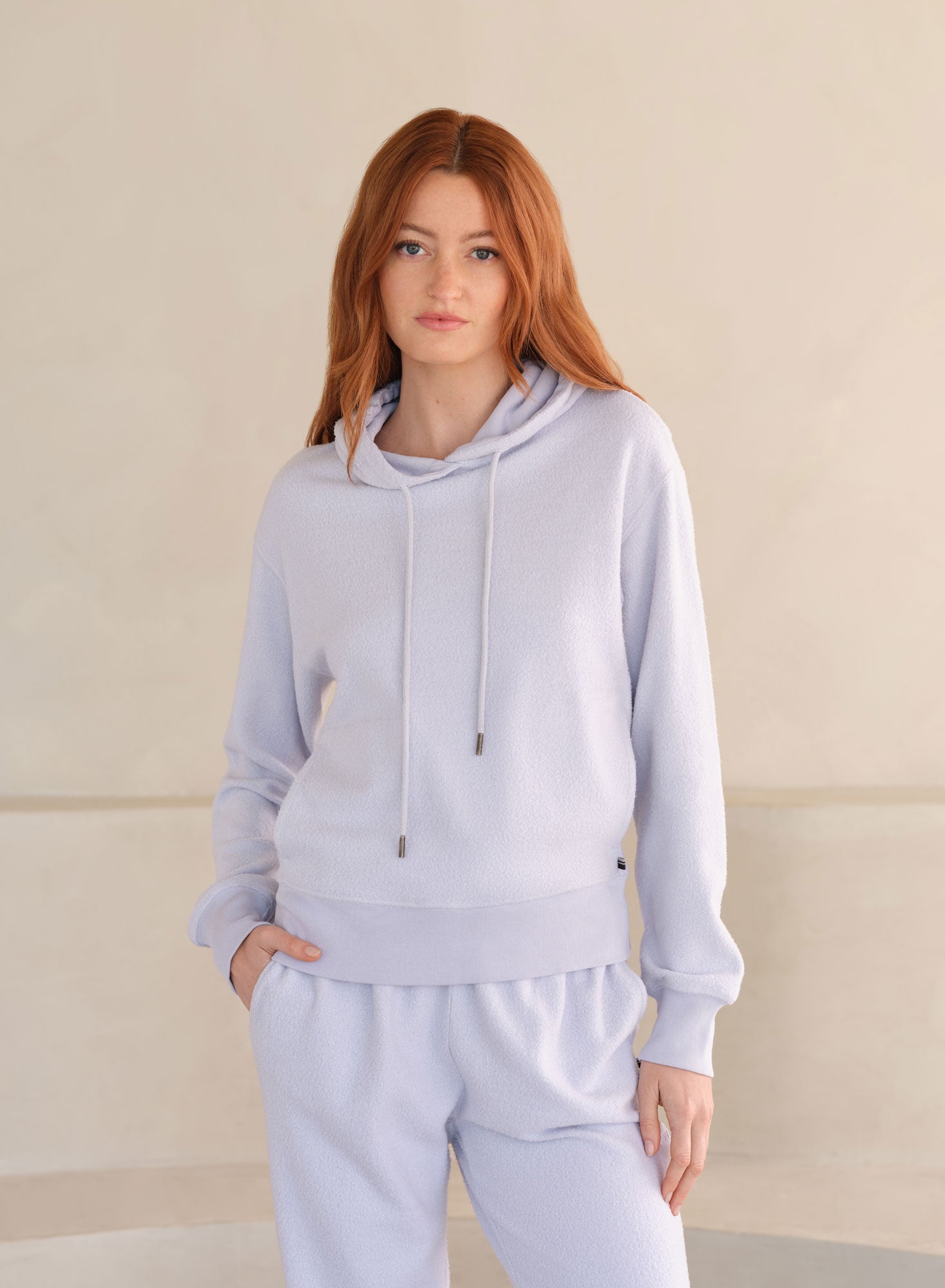 MiniLux Brushed Pocket Hoodie | Pearl Fog