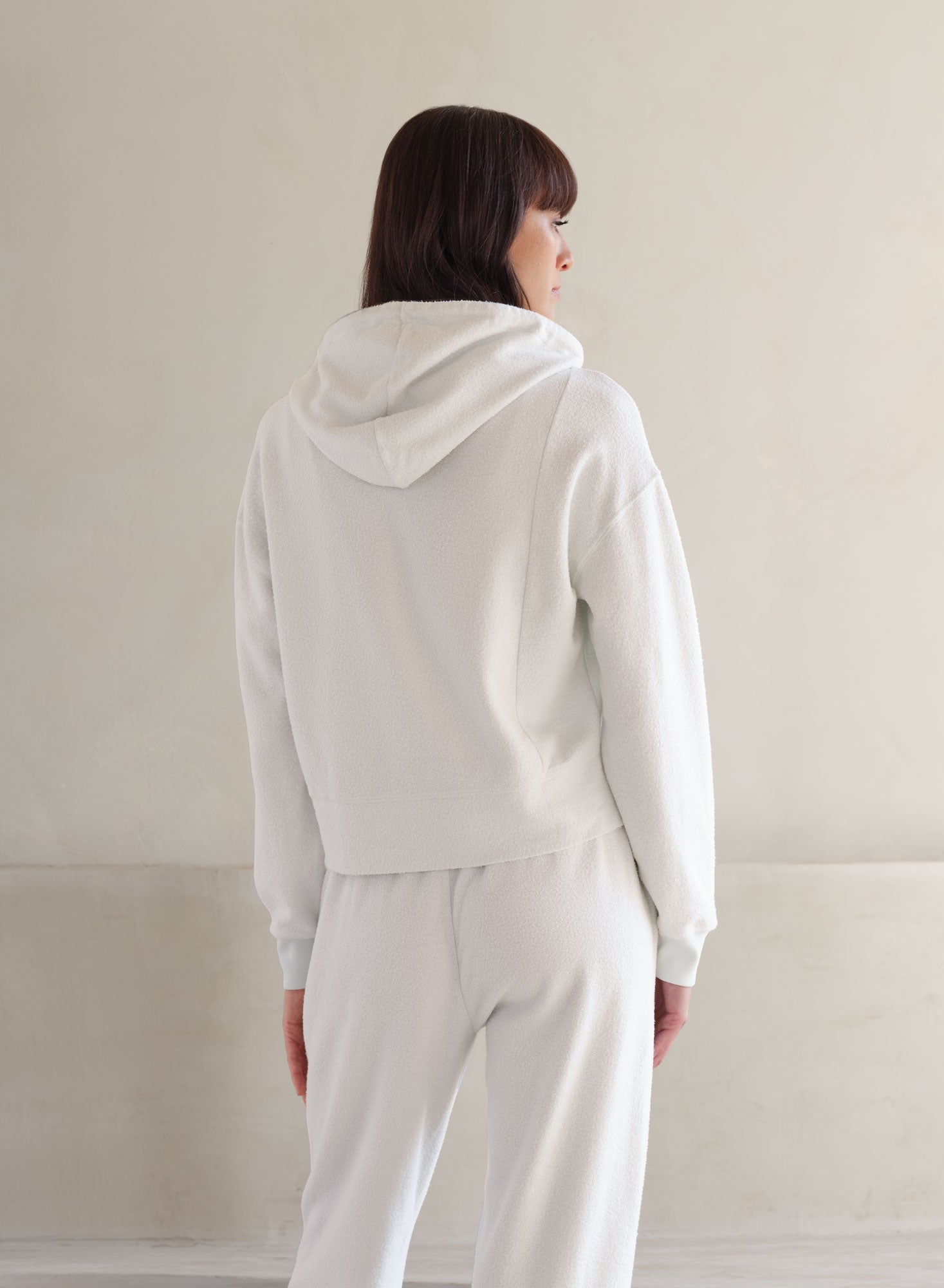 MiniLux Brushed Crop Hoodie | Creme