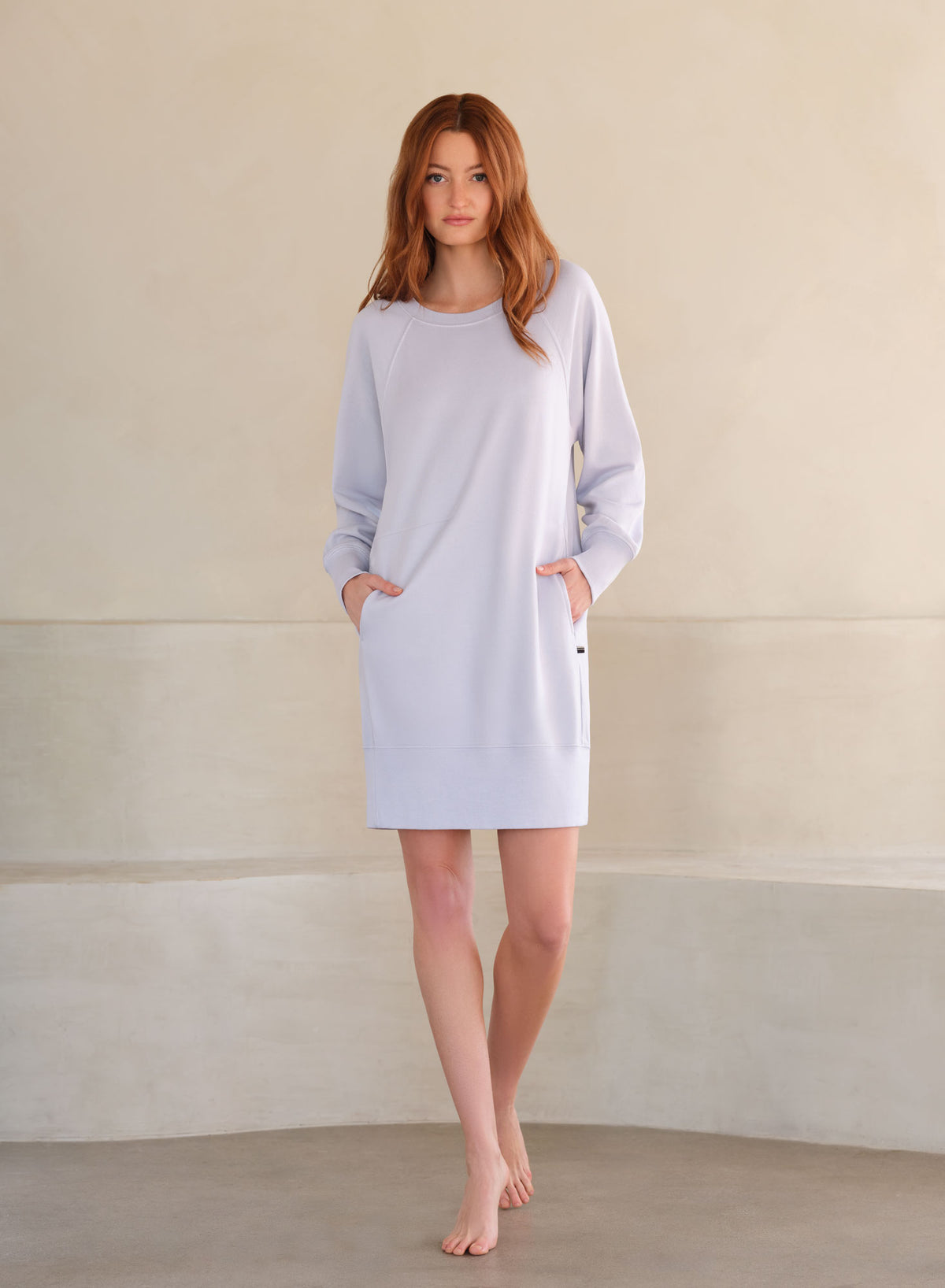 MiniLux Pocket Dress | Pearl Fog