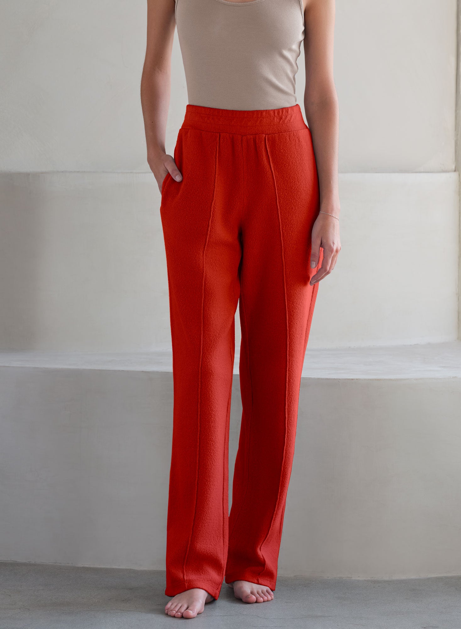 MiniLux Brushed Pintuck Pant | Pimiento