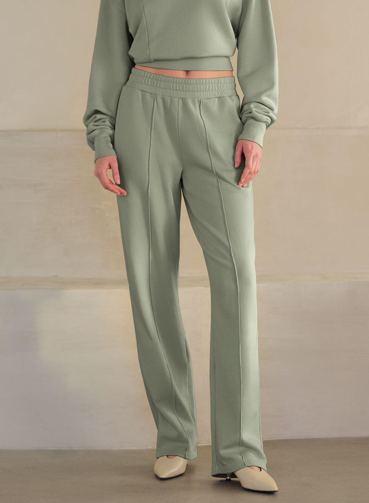 MiniLux Pintuck Pant Slender Fit | Sage