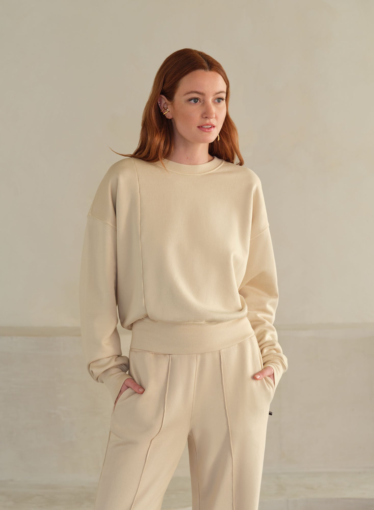 Belle Terry Crew (Limited) | Almond