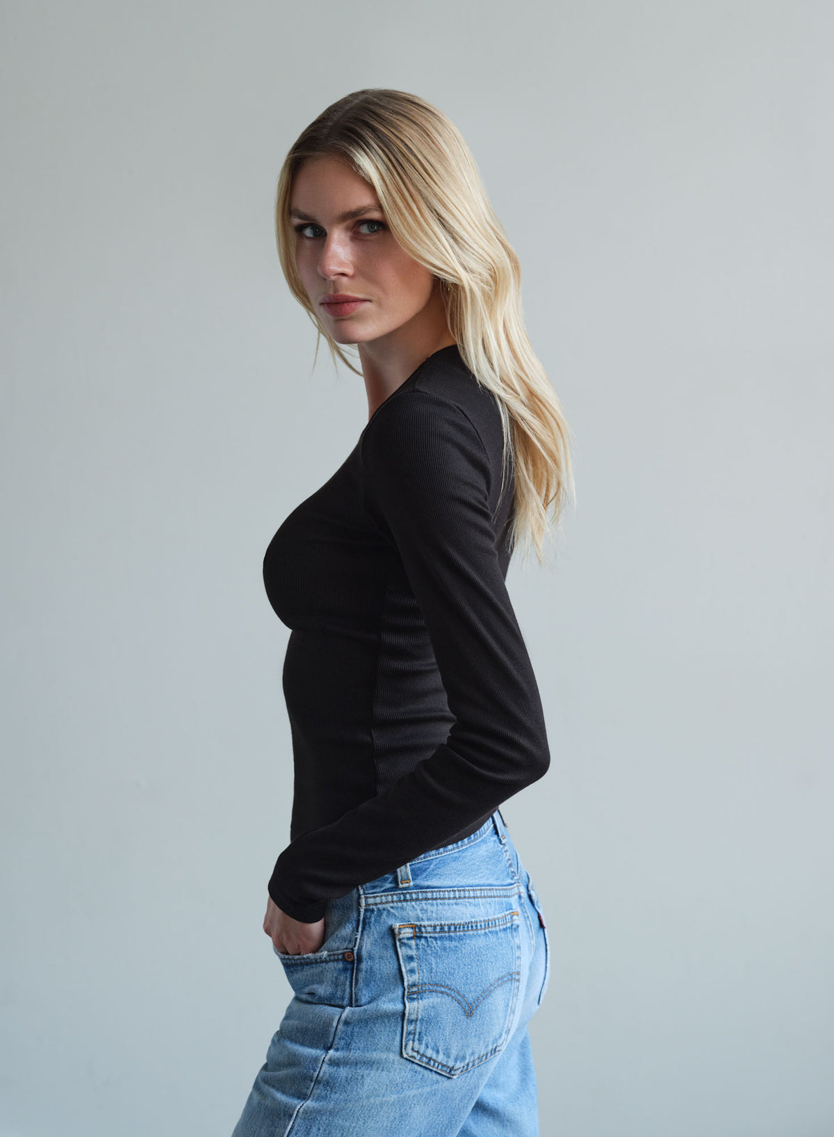 MiniRib Long Sleeve Tee | Black