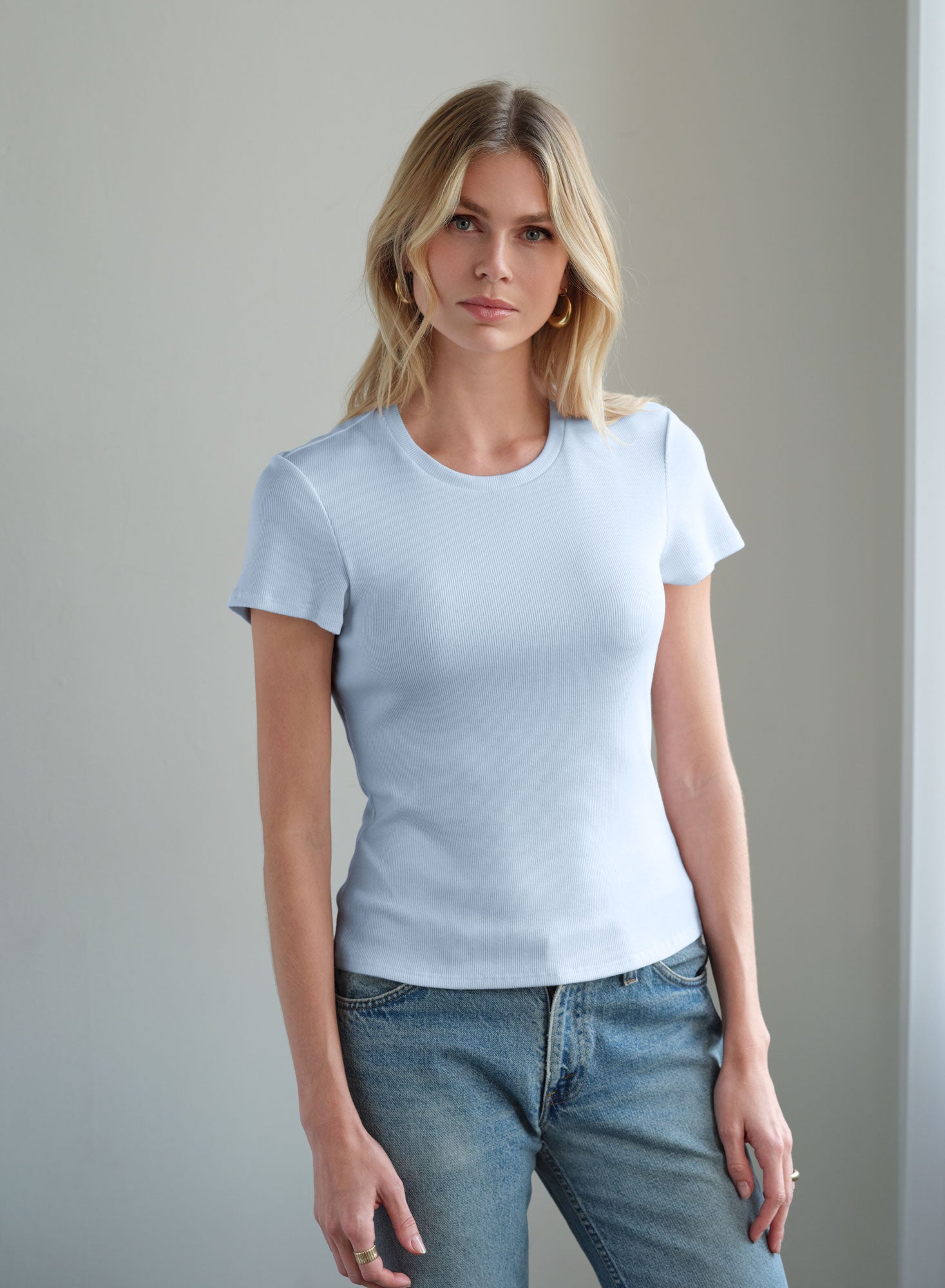 MiniRib Cap Sleeve Tee | Iceberg