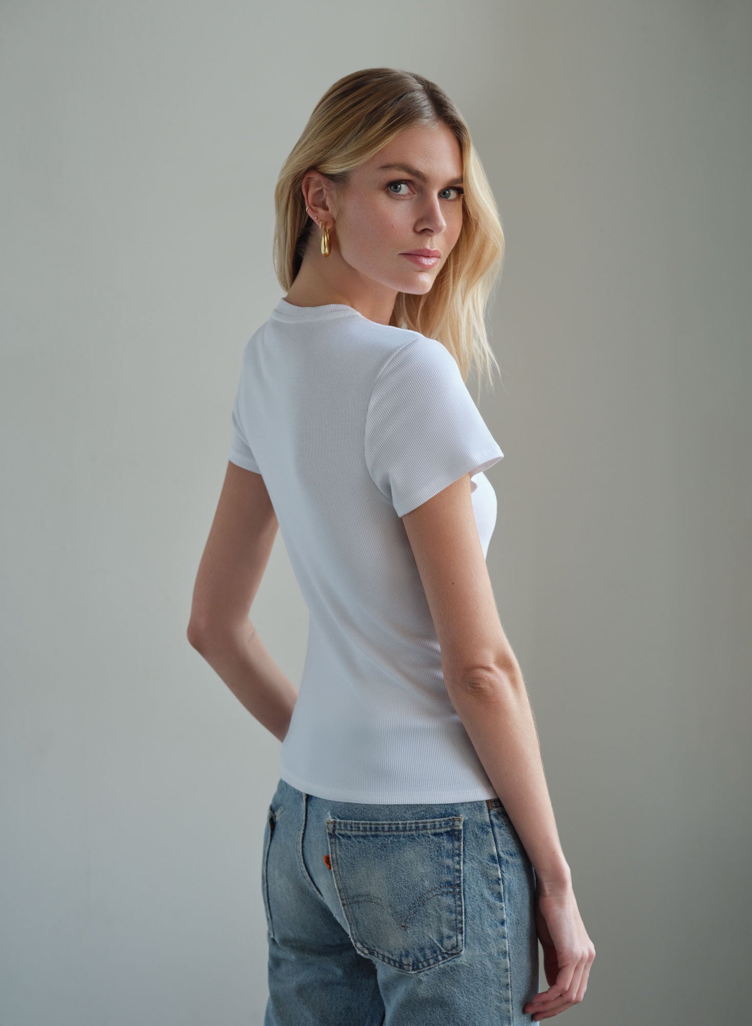 MiniRib Cap Sleeve Tee | White