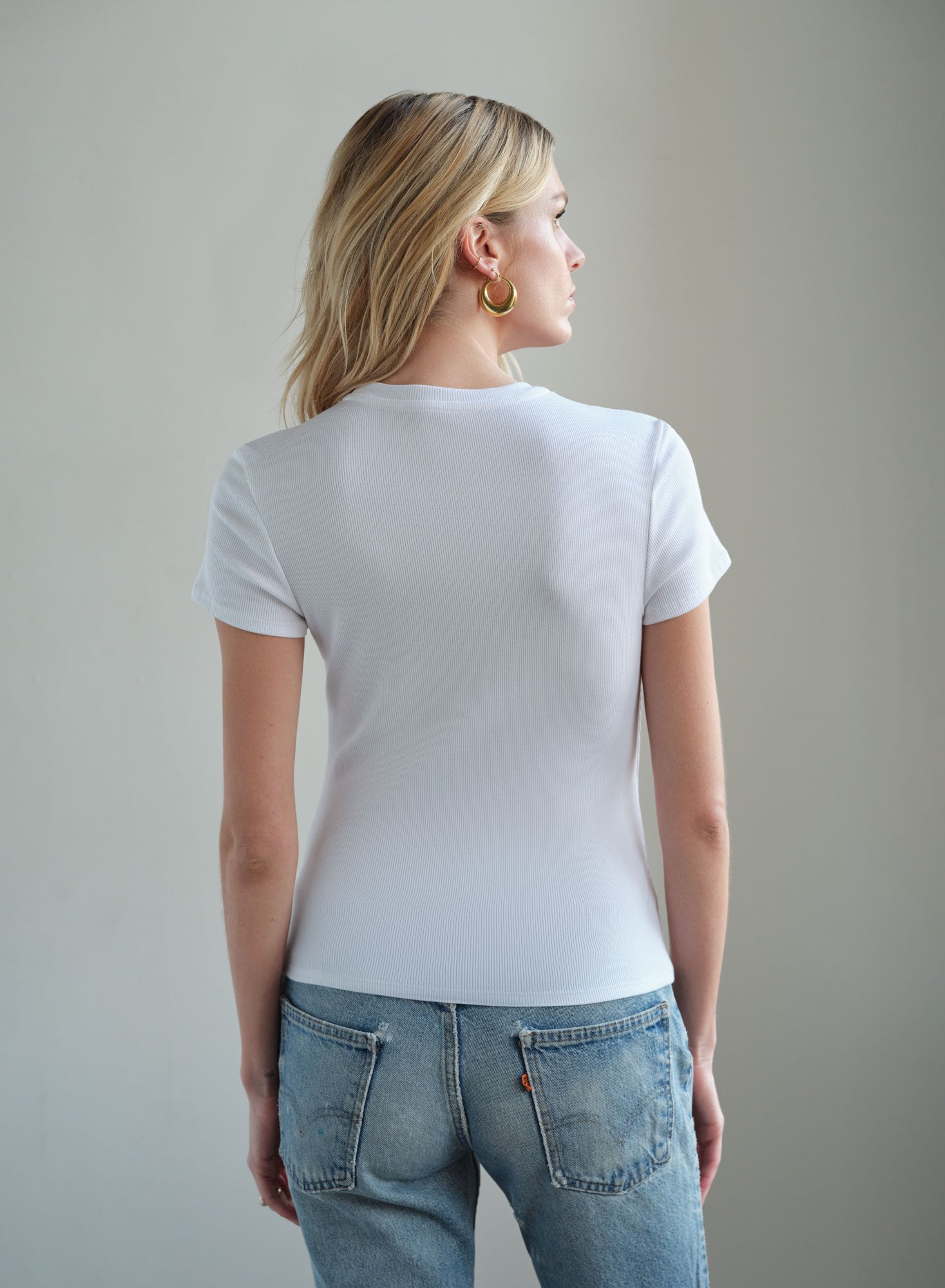 MiniRib Cap Sleeve Tee | White