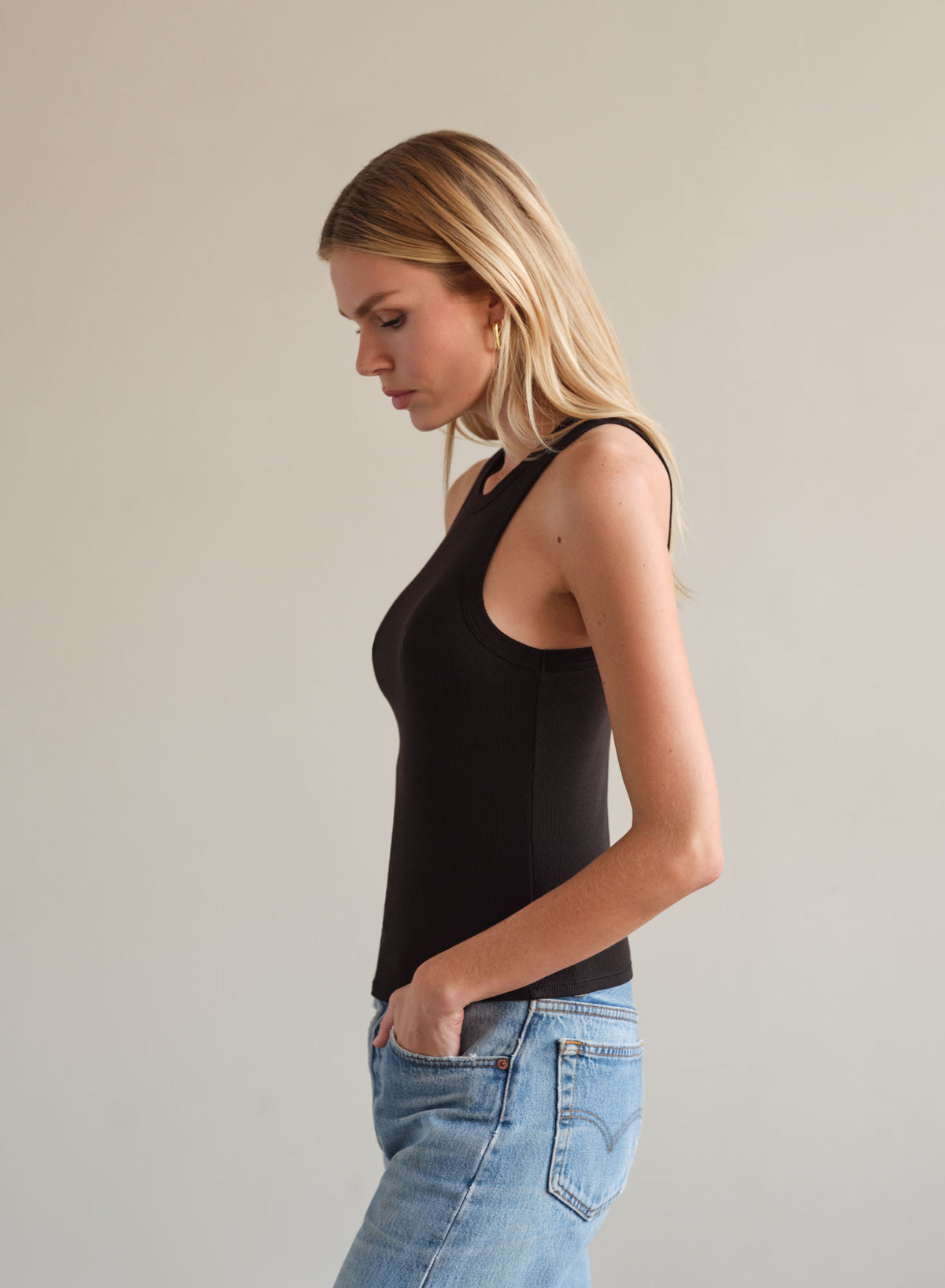 MiniRib Racer Tank | Black | Myles Price