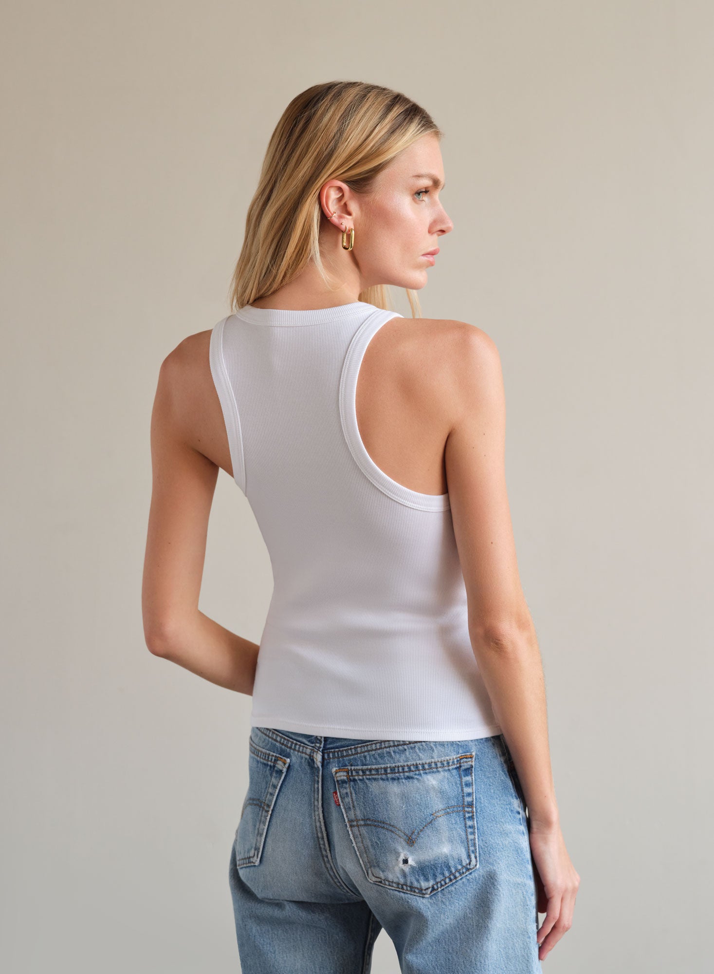 MiniRib Racer Tank | White