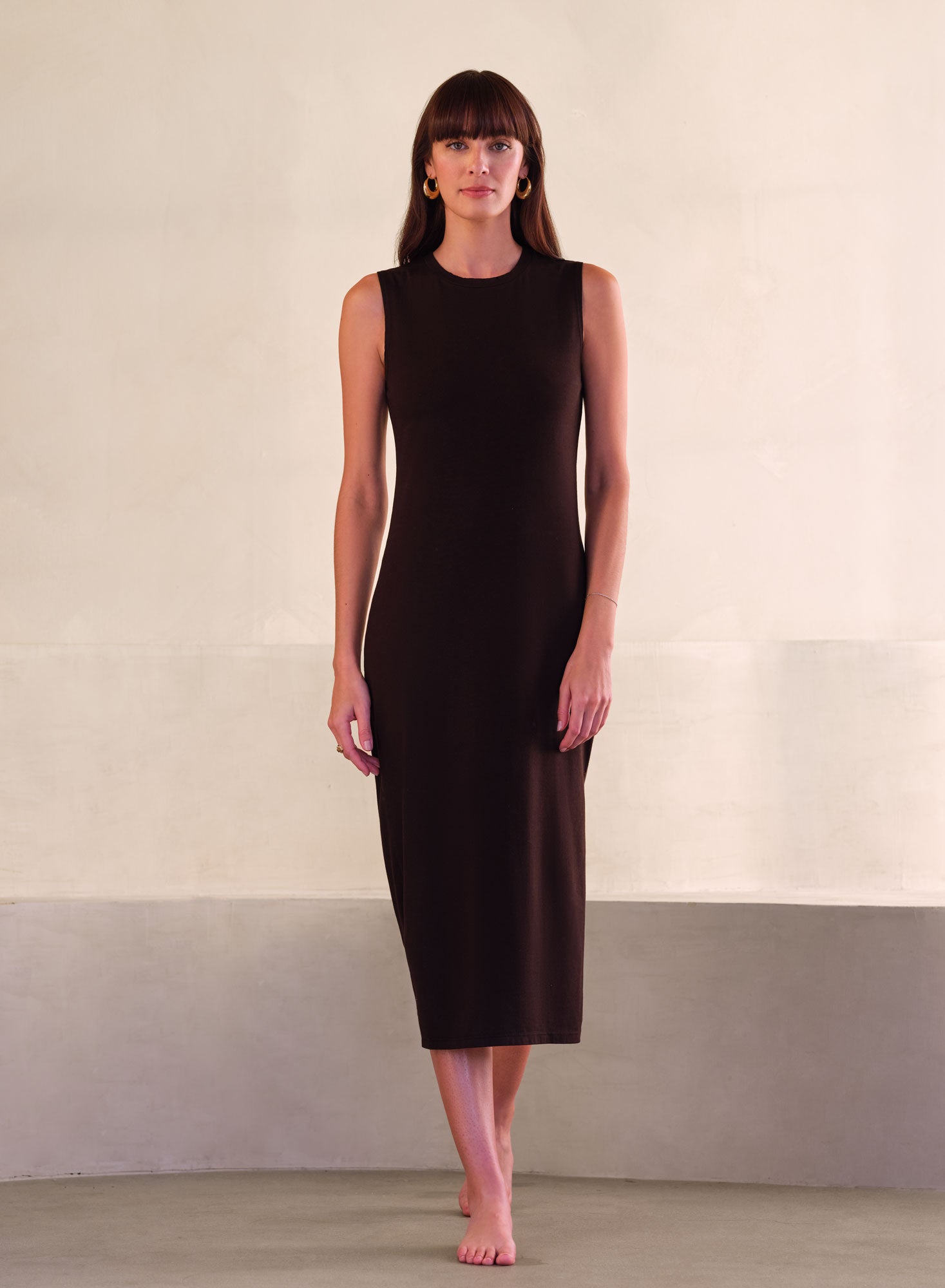 LuxJersey Shell Tank Dress | Black