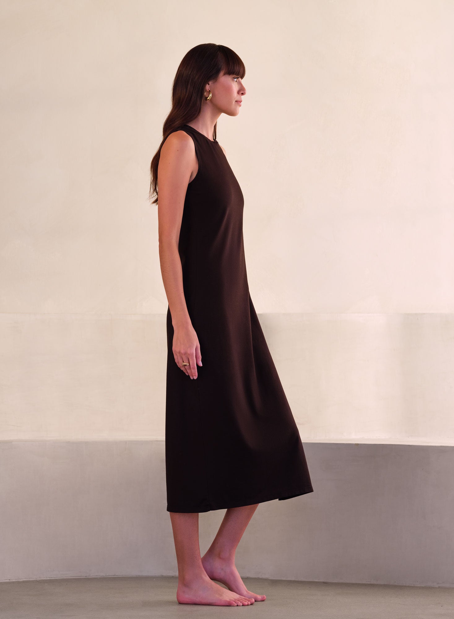 LuxJersey Shell Tank Dress | Black