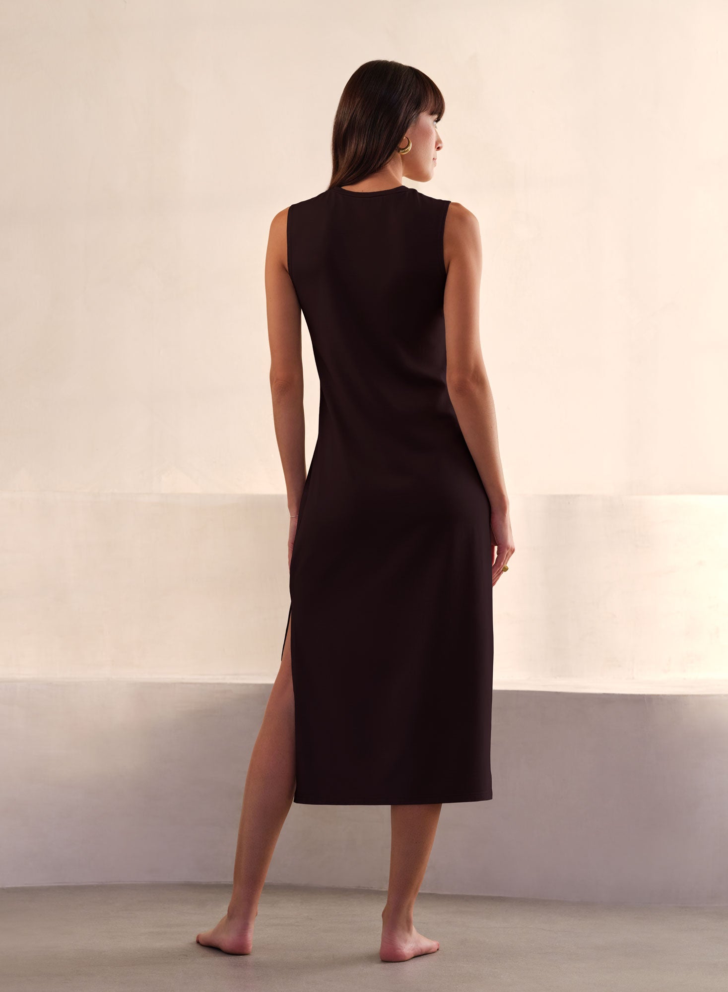 LuxJersey Shell Tank Dress | Black