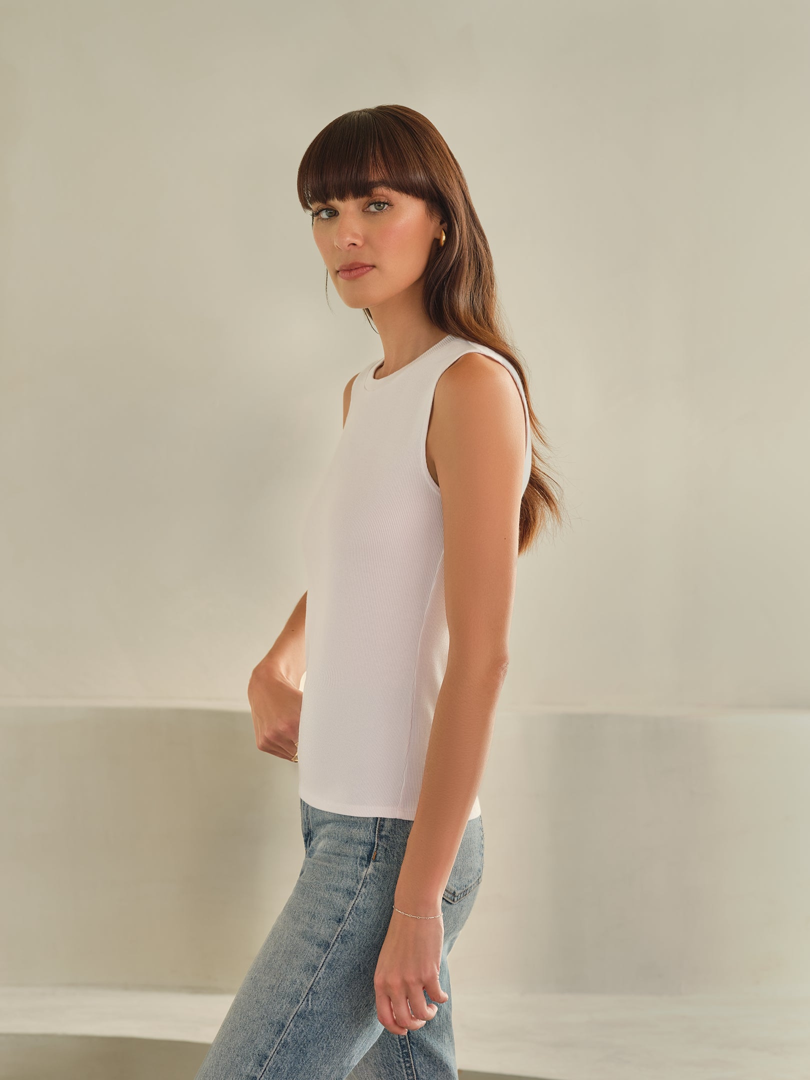 MiniRib Shell Tank | White